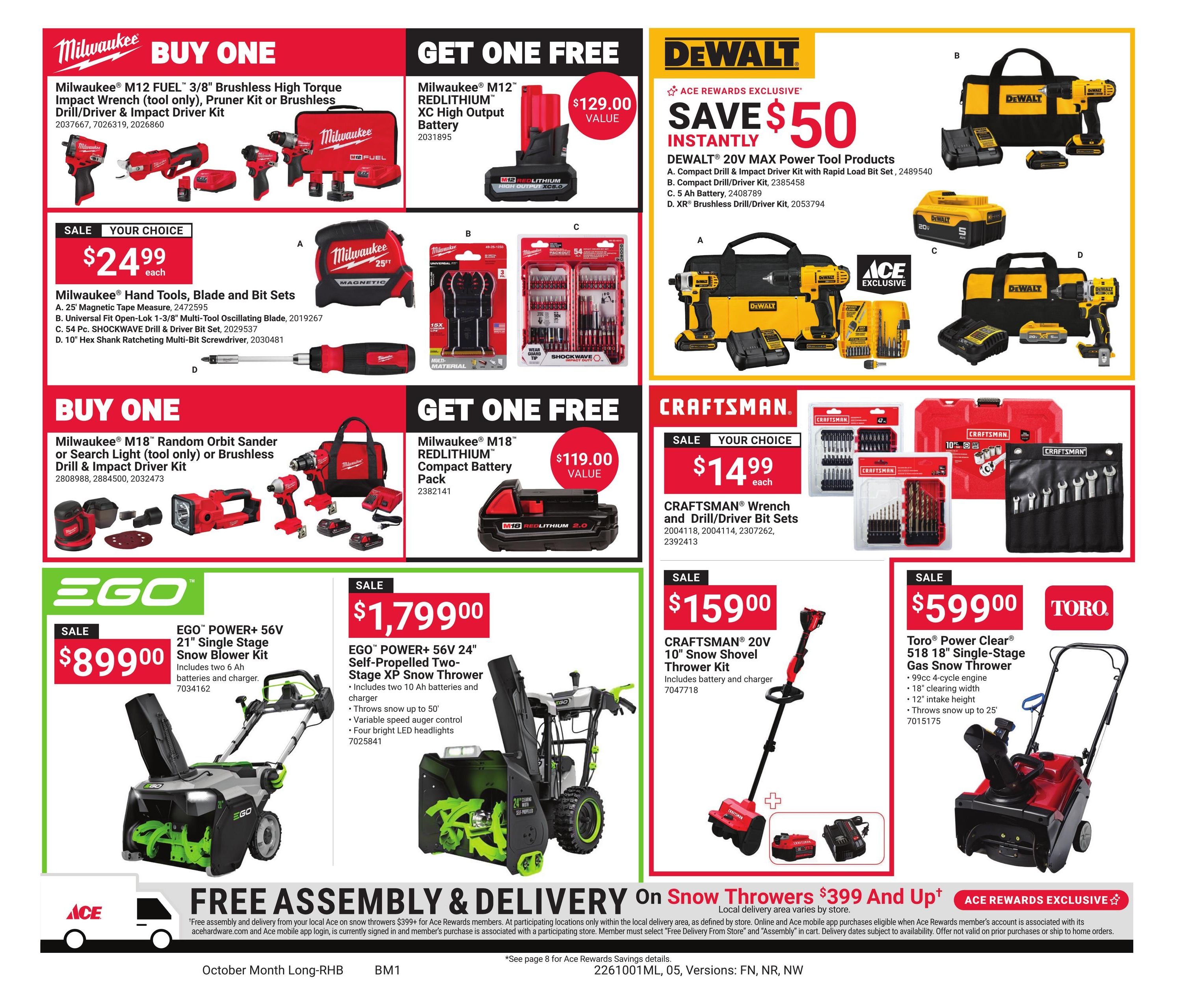 Ace Hardware (Dorris Area, CA) October Month Long Red Hot Buys Weekly Ad October 1 - 31, 2026