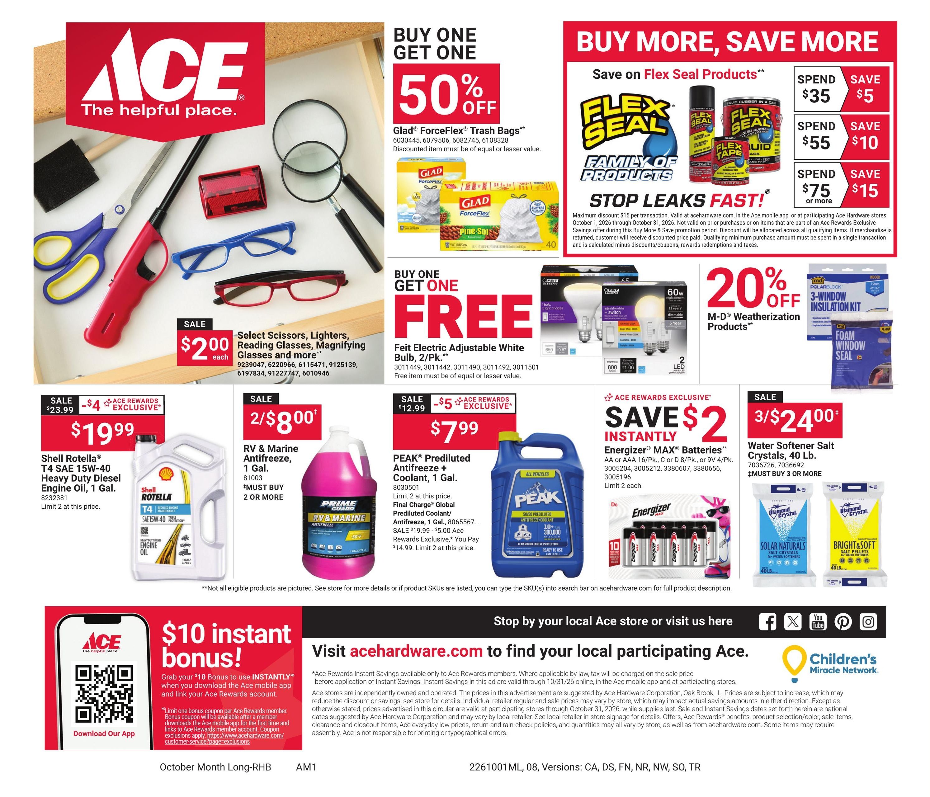 Ace Hardware (Albertville Area, AL) October Month Long Red Hot Buys Weekly Ad October 1 - 31, 2026