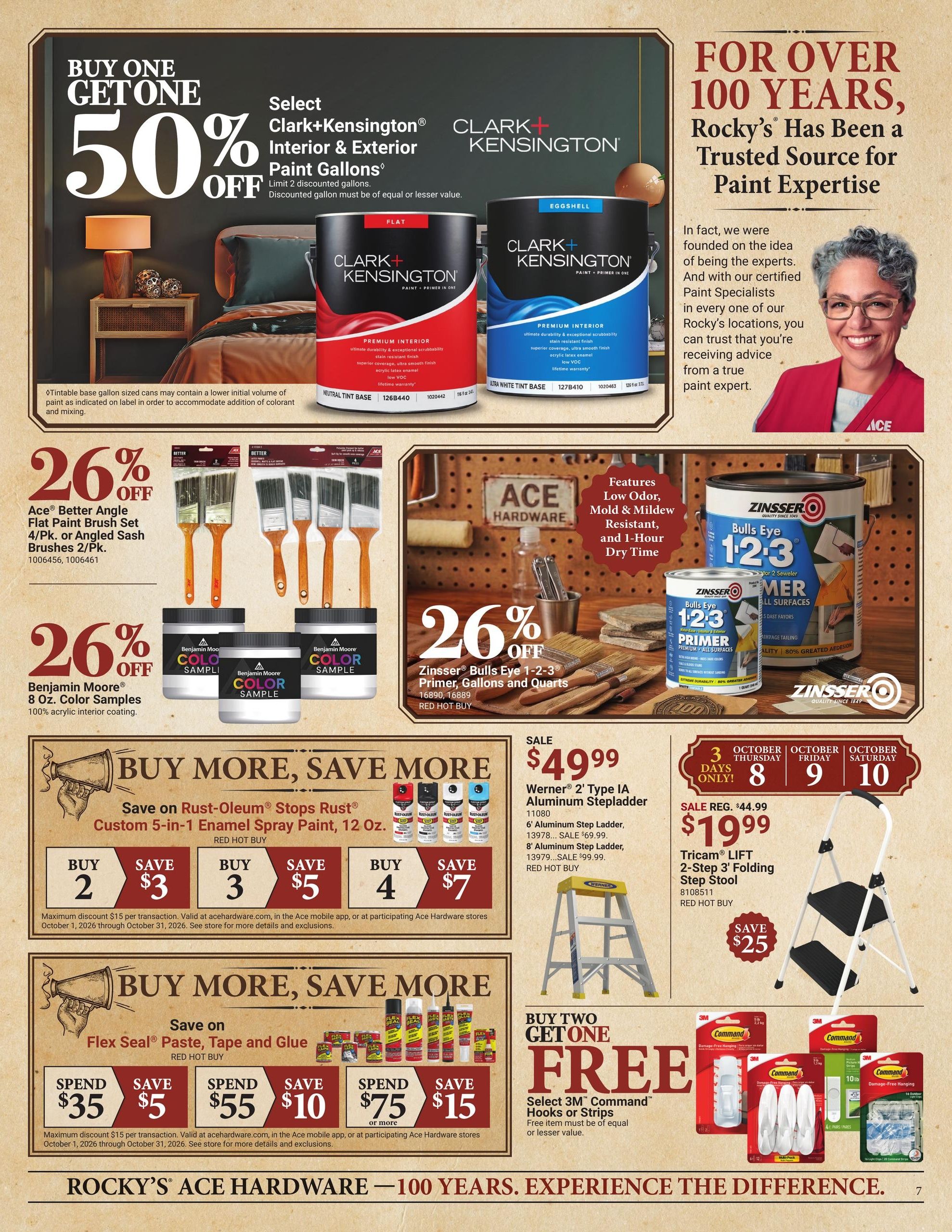 Ace Hardware (Ansonia Area, CT) Rocky's 100th Anniversary Event Weekly Ad October 1 - 31, 2026