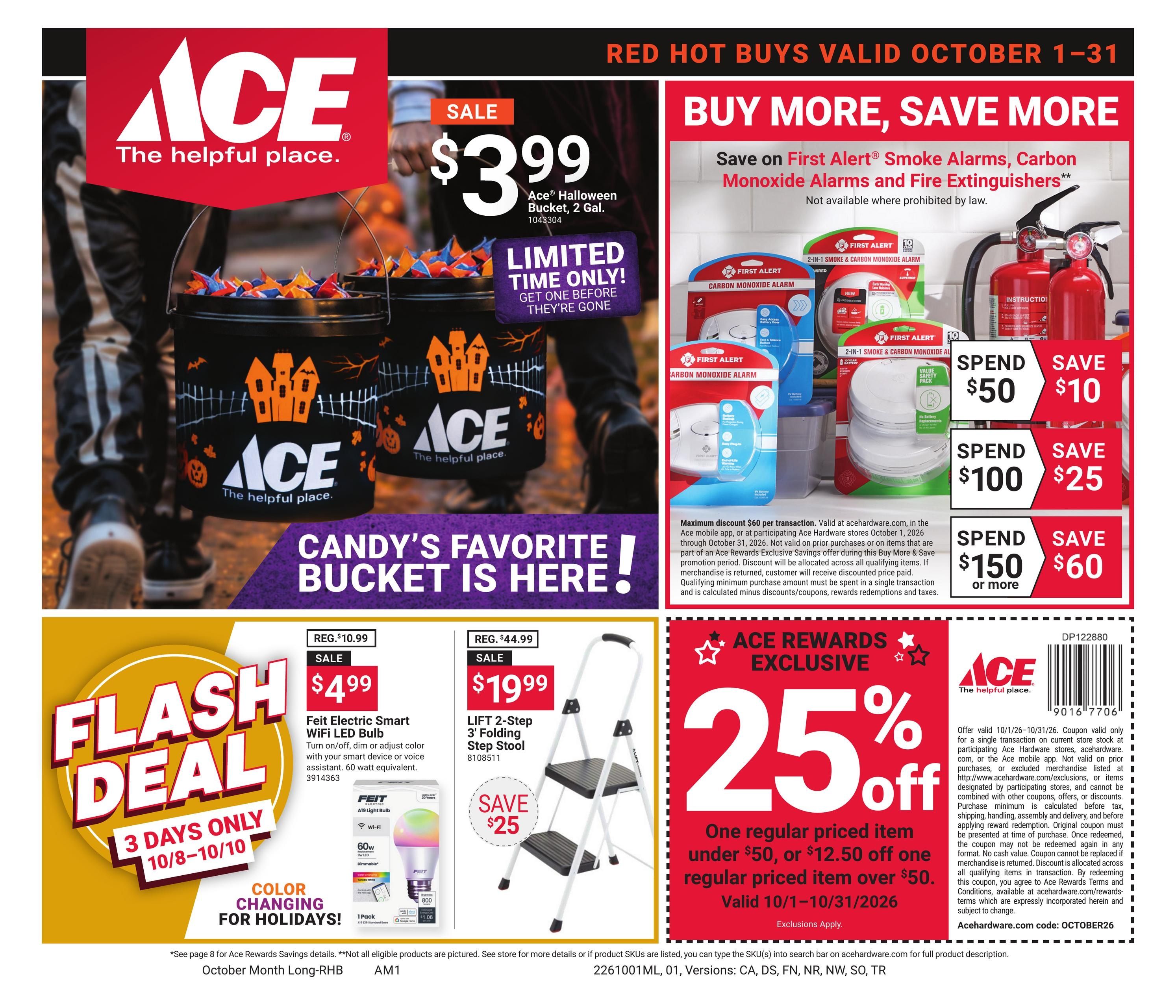 Ace Hardware (Andalusia Area, AL) October Month Long Red Hot Buys Weekly Ad October 1 - 31, 2026