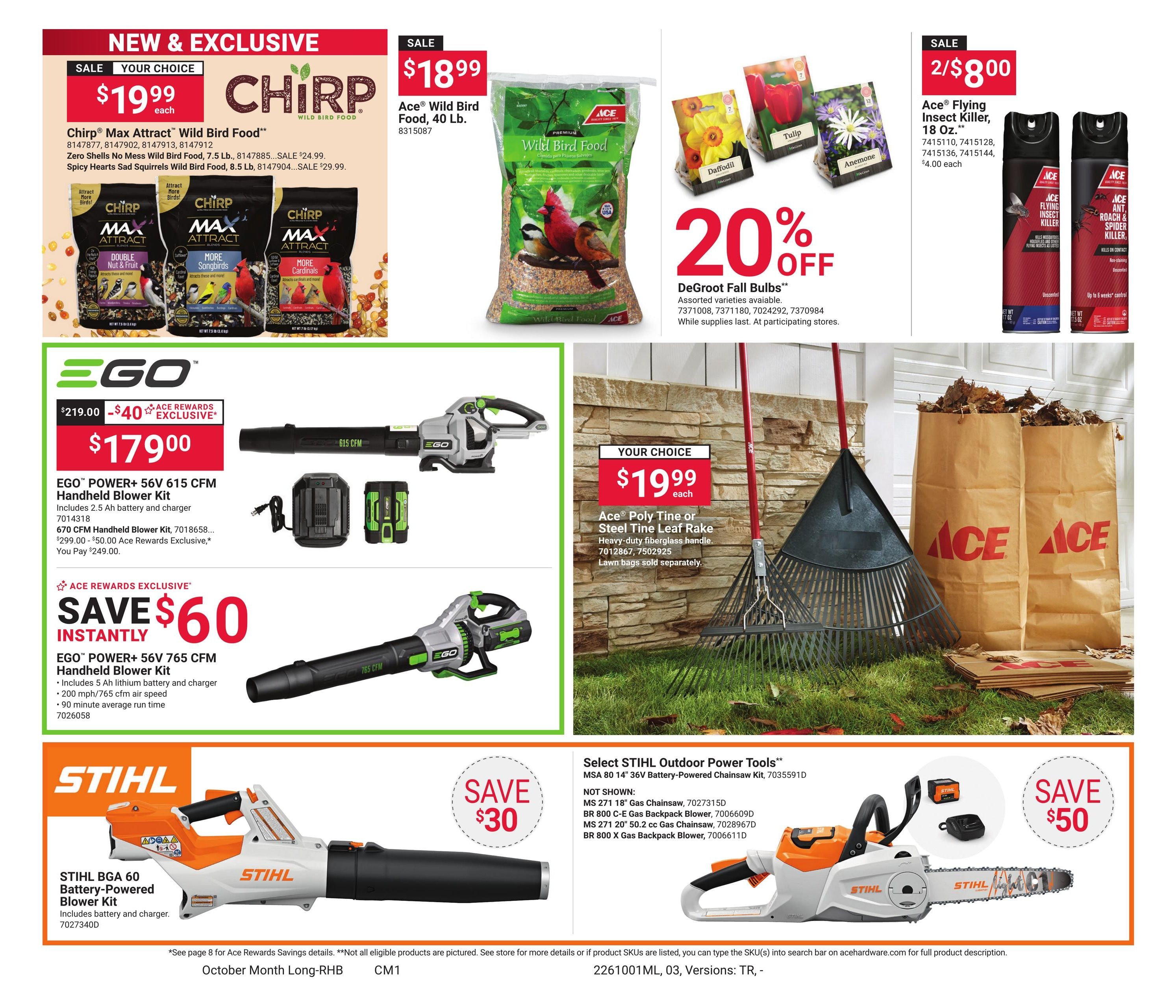Ace Hardware (Andalusia Area, AL) October Month Long Red Hot Buys Weekly Ad October 1 - 31, 2026