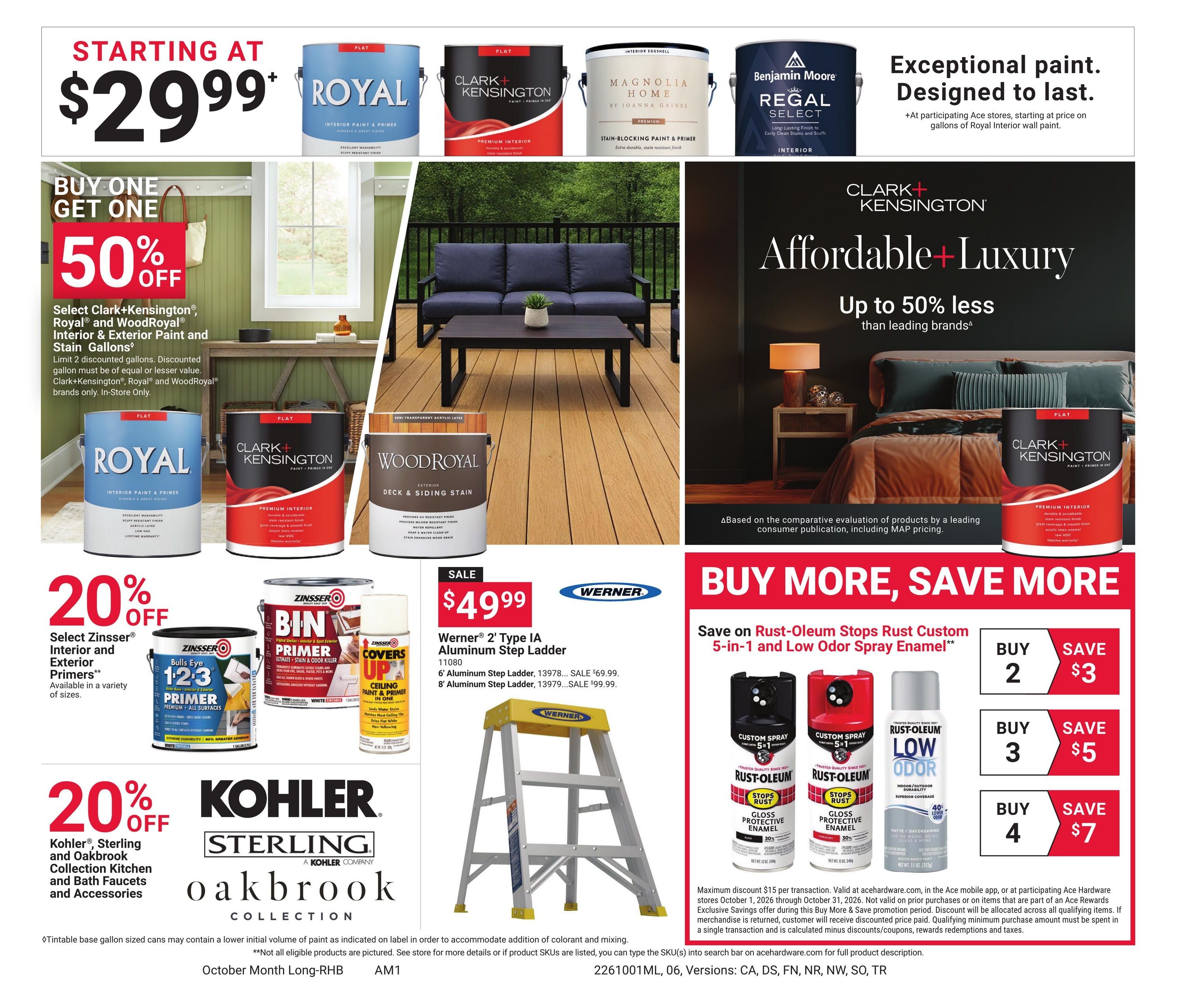 Ace Hardware (Andalusia Area, AL) October Month Long Red Hot Buys Weekly Ad October 1 - 31, 2026