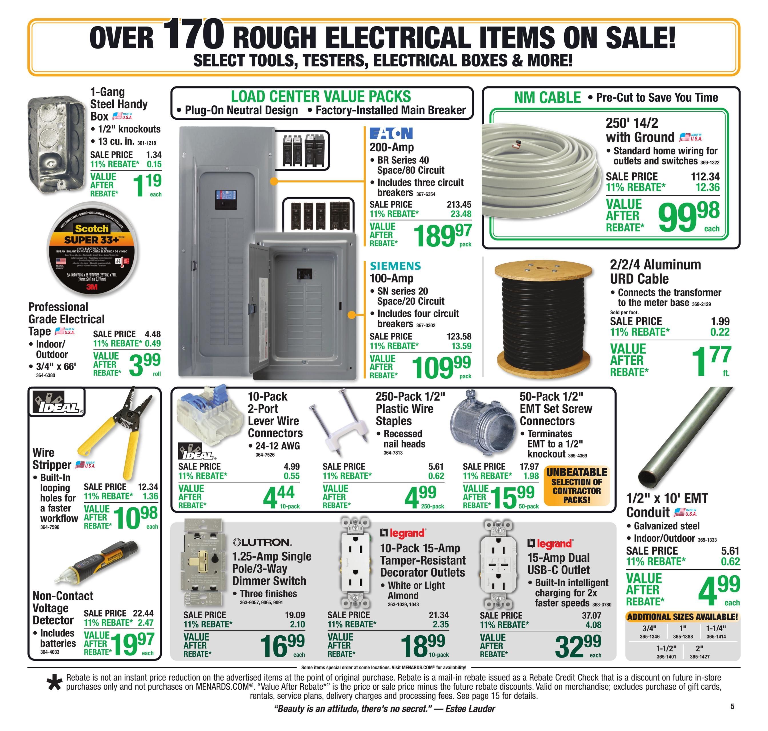 Menards (East Liverpool Area, OH) 11% Rebate Sale Weekly Ad October 1 - 11, 2026