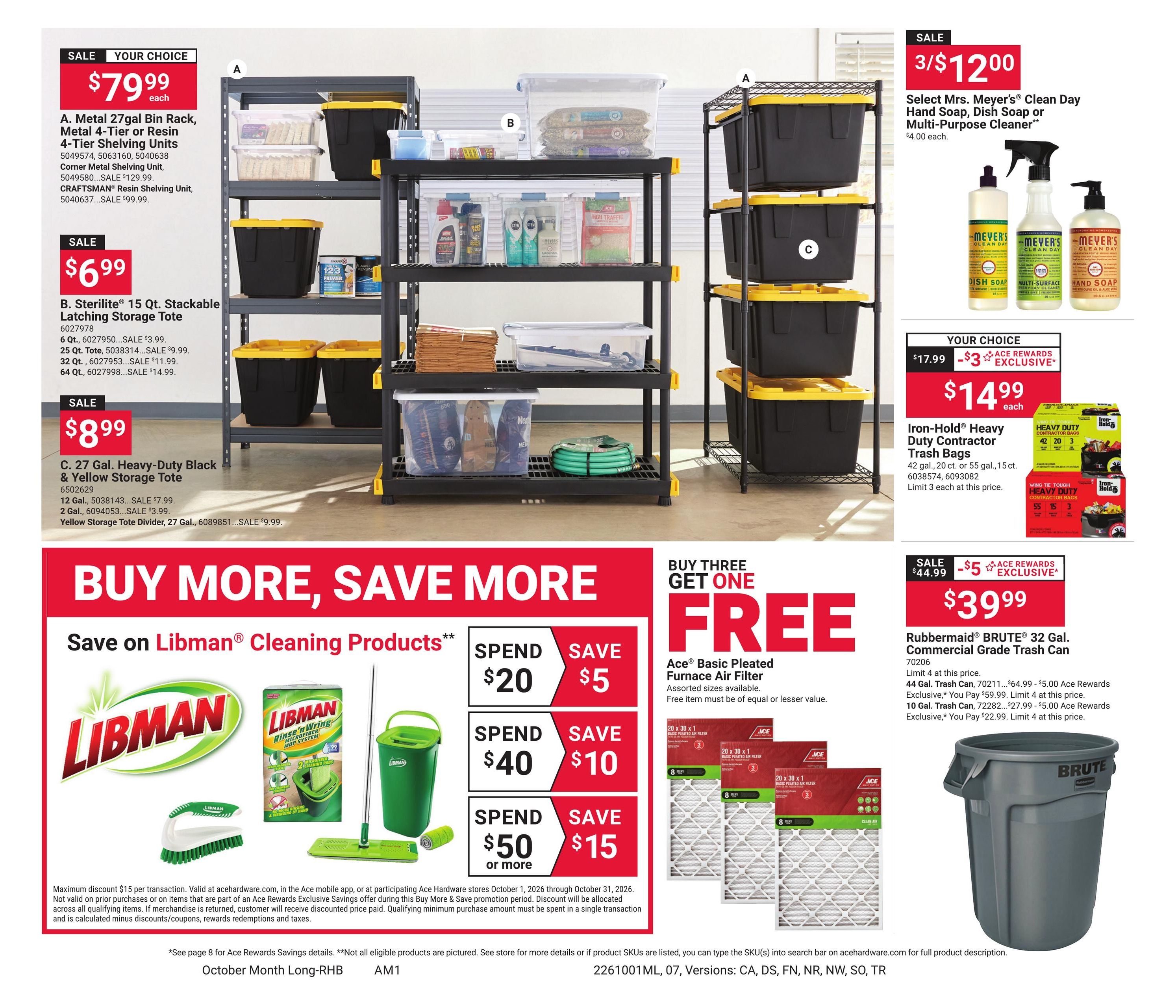 Ace Hardware (Ajo Area, AZ) October Month Long Red Hot Buys Weekly Ad October 1 - 31, 2026