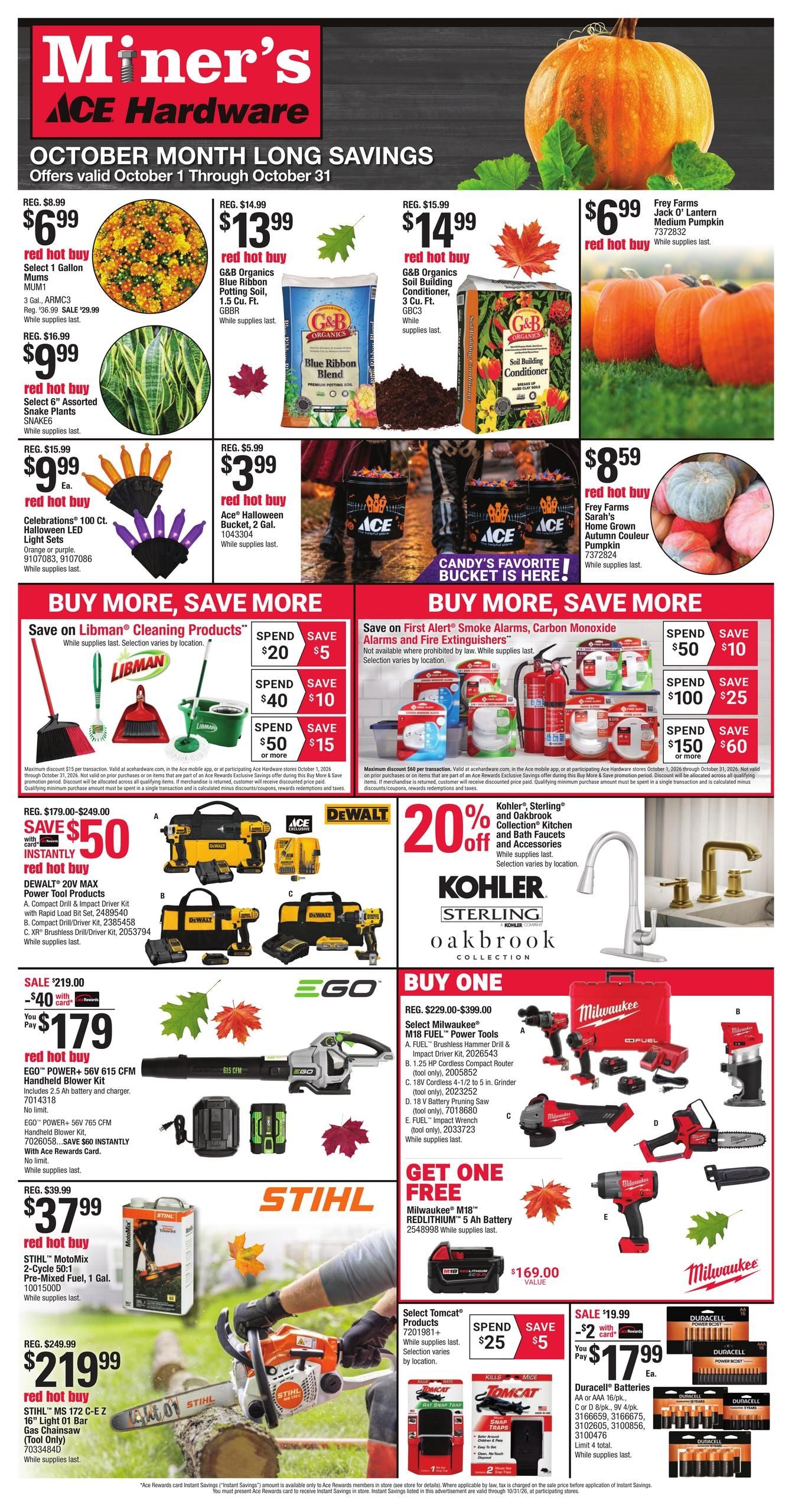 Ace Hardware October Month Long Savings Weekly Ad October 1 - 31, 2026