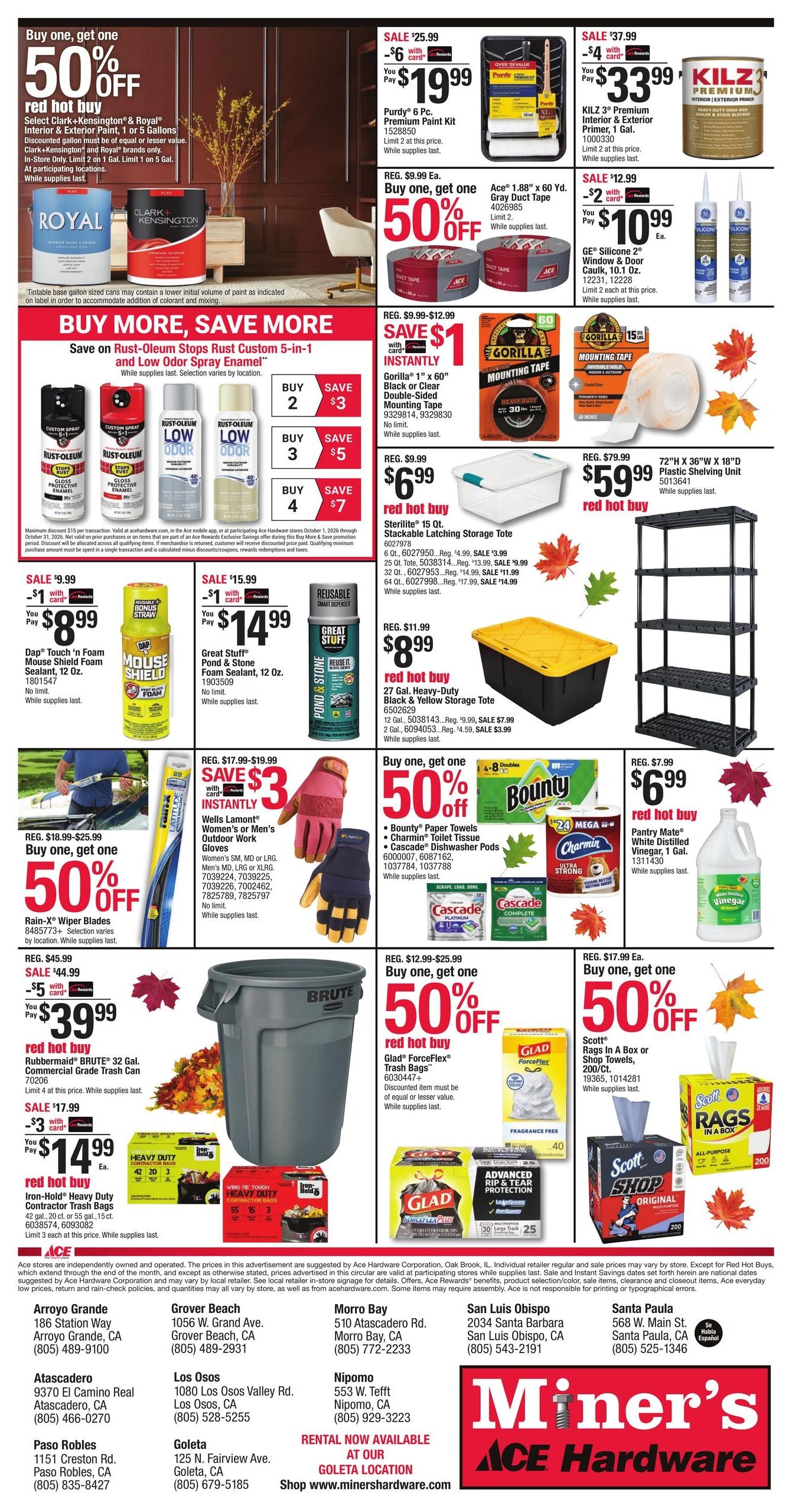 Ace Hardware October Month Long Savings Weekly Ad October 1 - 31, 2026