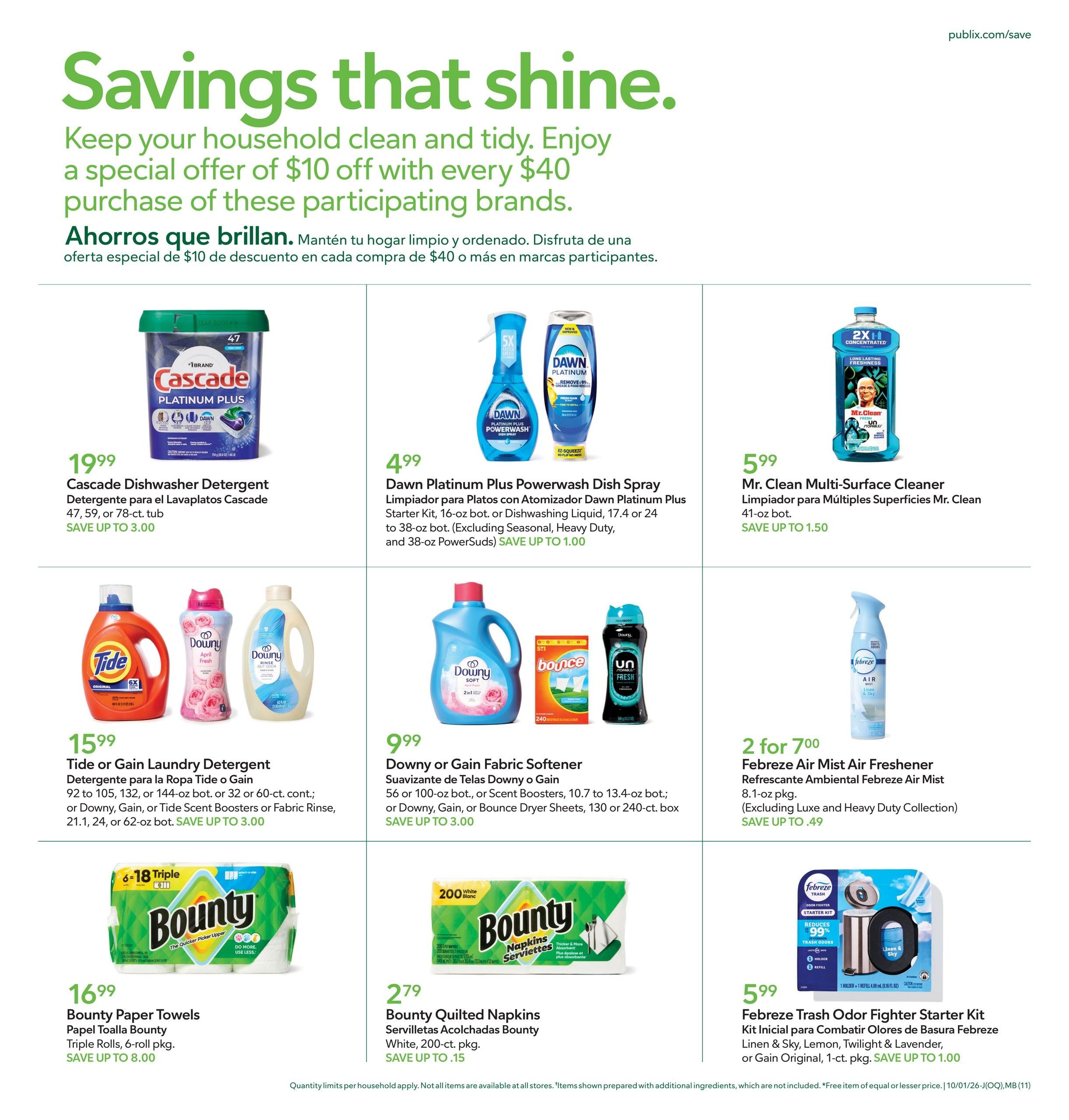 Publix (Jacksonville-Saint Augustine Area, FL) Anuncio Semanal Español Weekly Ad October 1 - 7, 2026