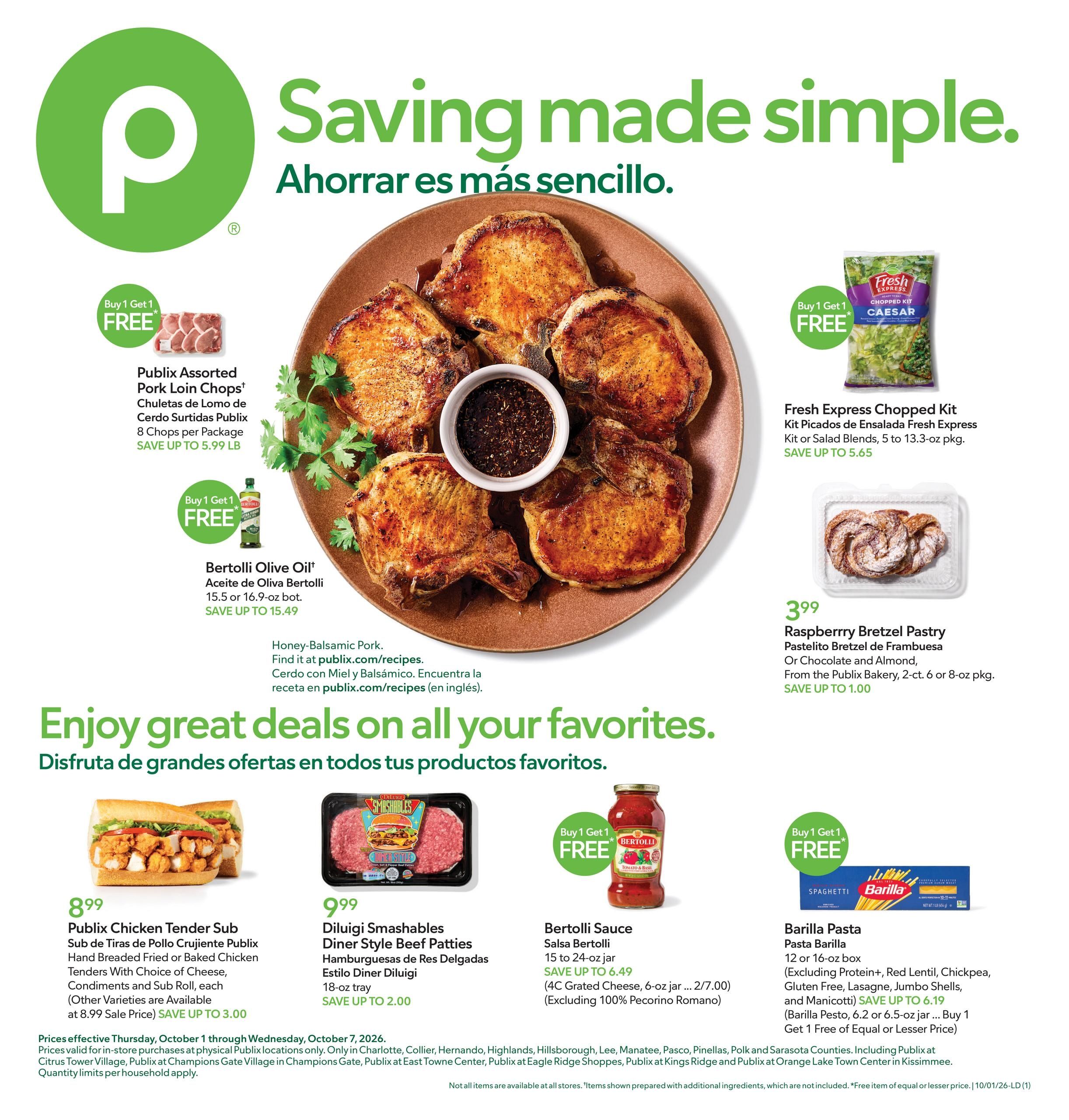 Publix (Cape Coral Area, FL) Anuncio Semanal Español Weekly Ad October 1 - 7, 2026