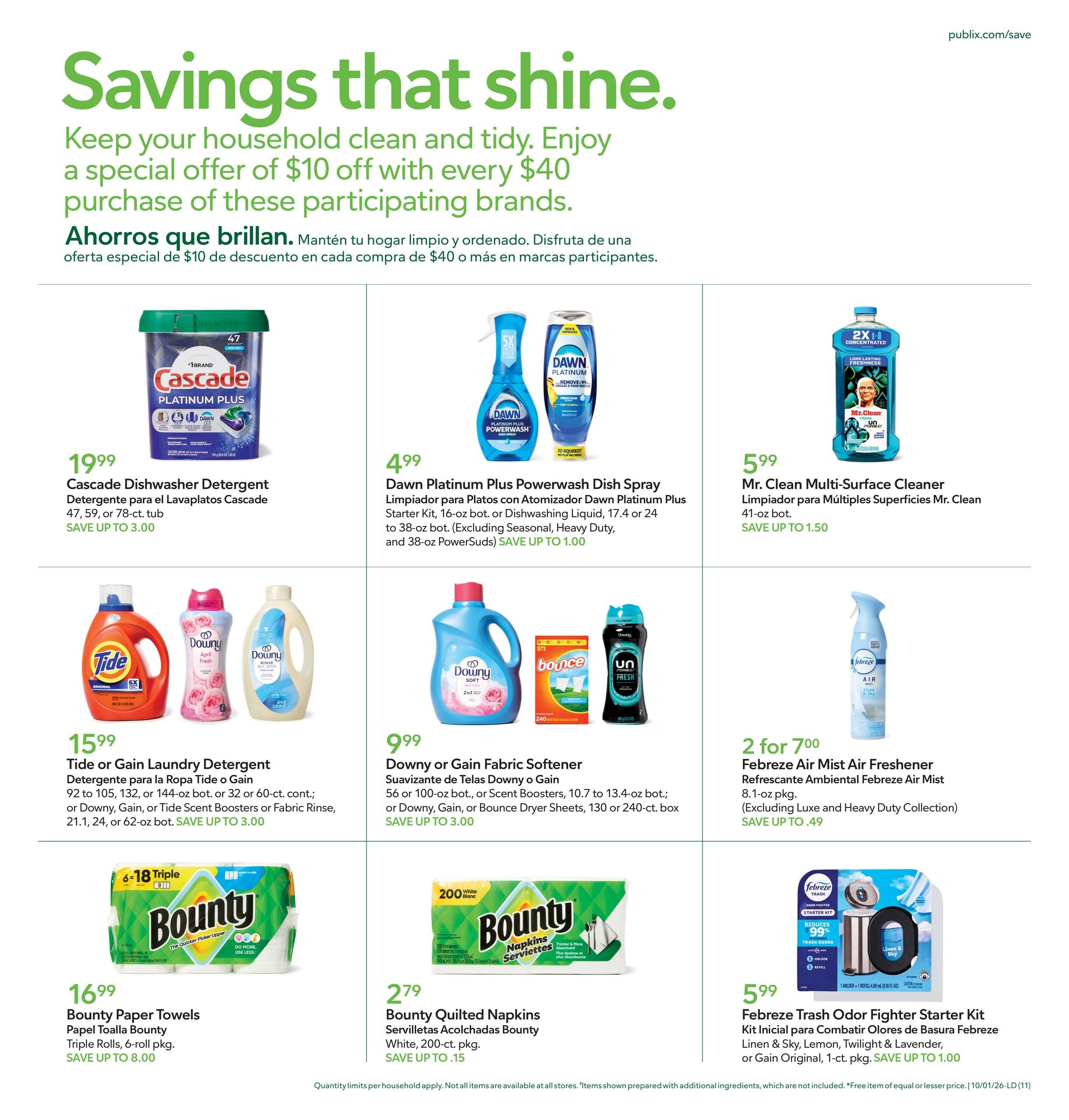 Publix (Cape Coral Area, FL) Anuncio Semanal Español Weekly Ad October 1 - 7, 2026