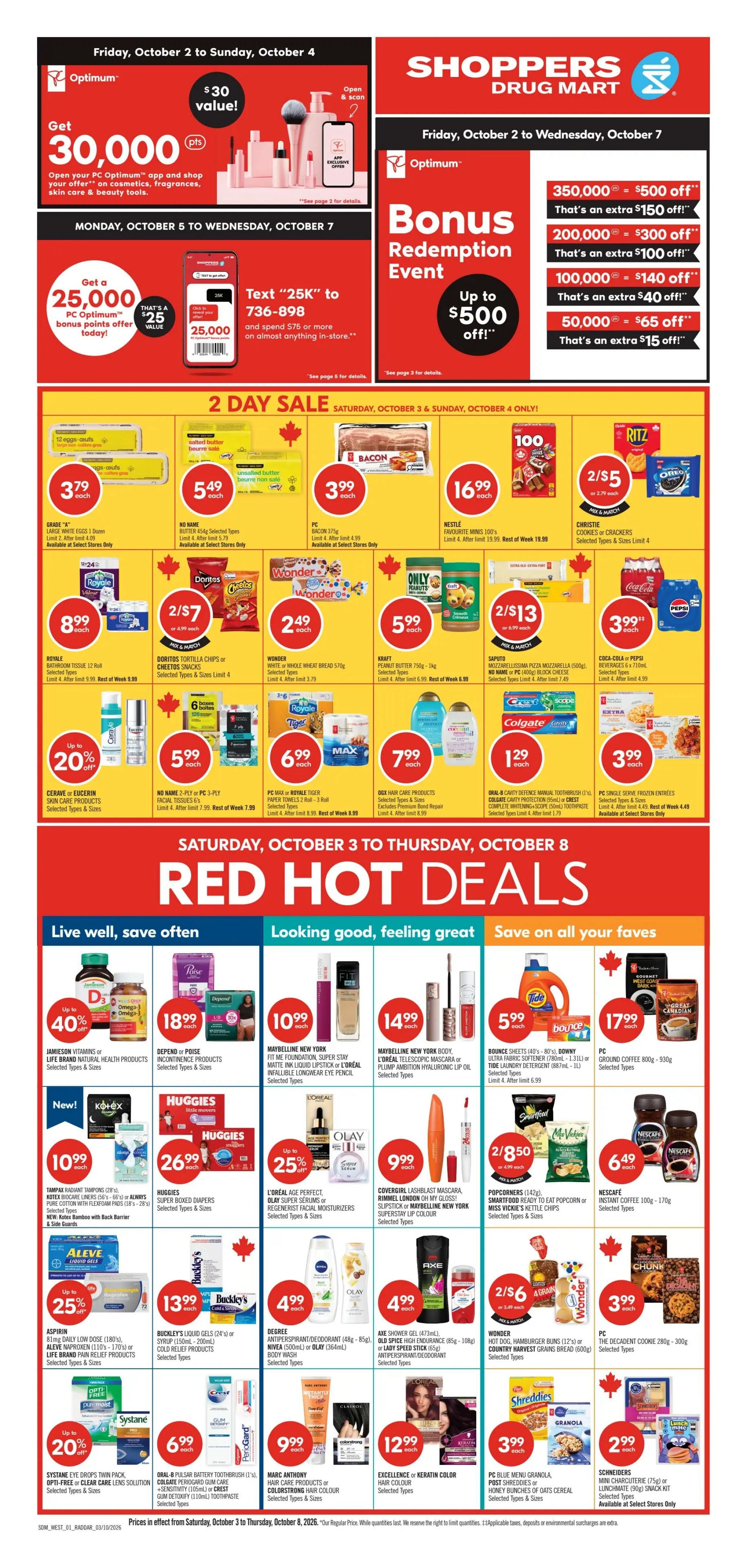 Shoppers Drug Mart (West) Flyer October 3 to 8
