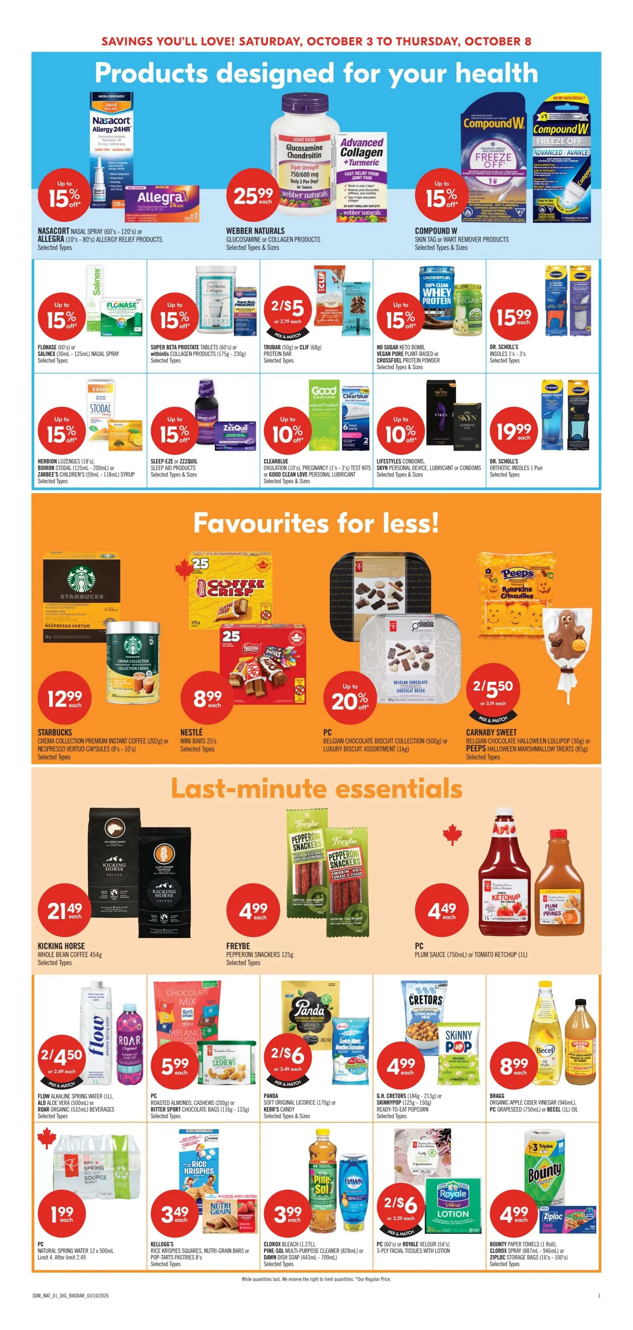 Shoppers Drug Mart (West) Flyer October 3 to 8