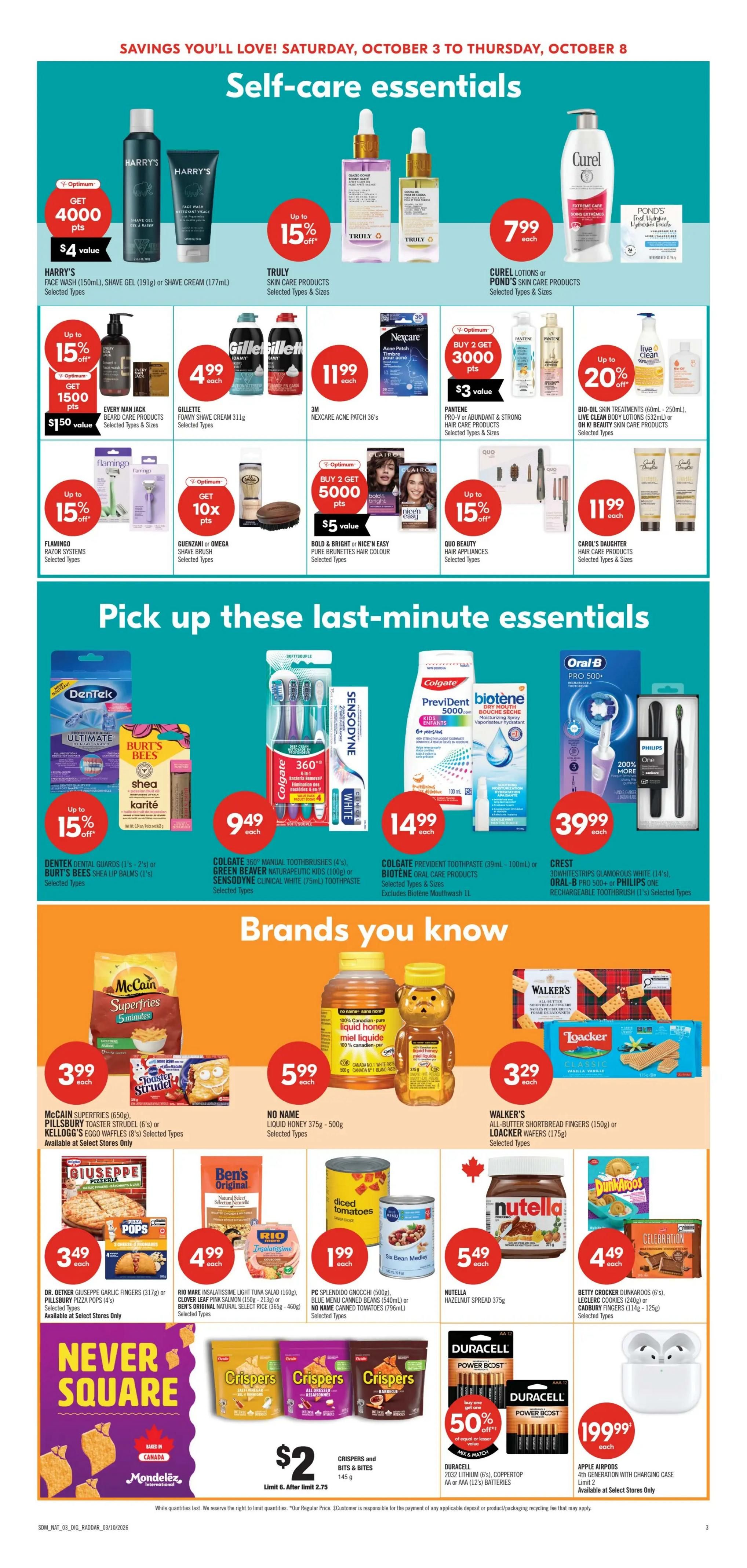 Shoppers Drug Mart (West) Flyer October 3 to 8