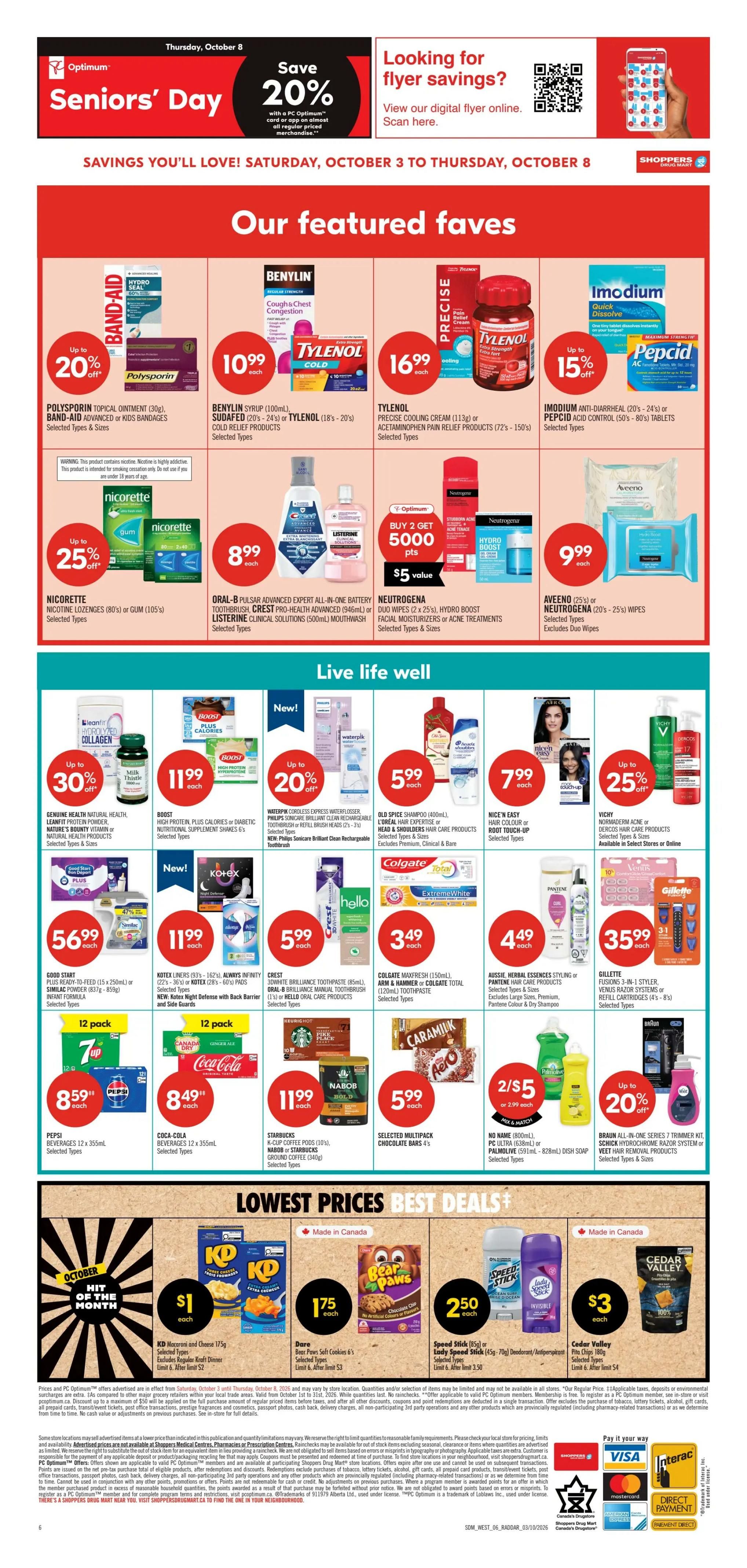 Shoppers Drug Mart (West) Flyer October 3 to 8