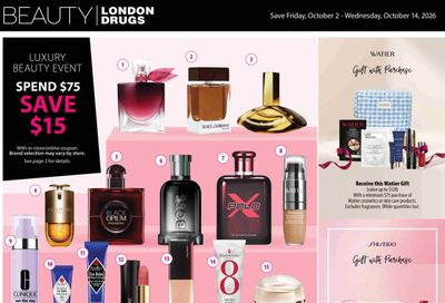 London Drugs Luxury Beauty Event Flyer October 2 to 14