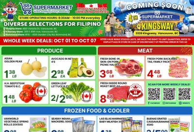 88 Supermarket Flyer October 1 to 7