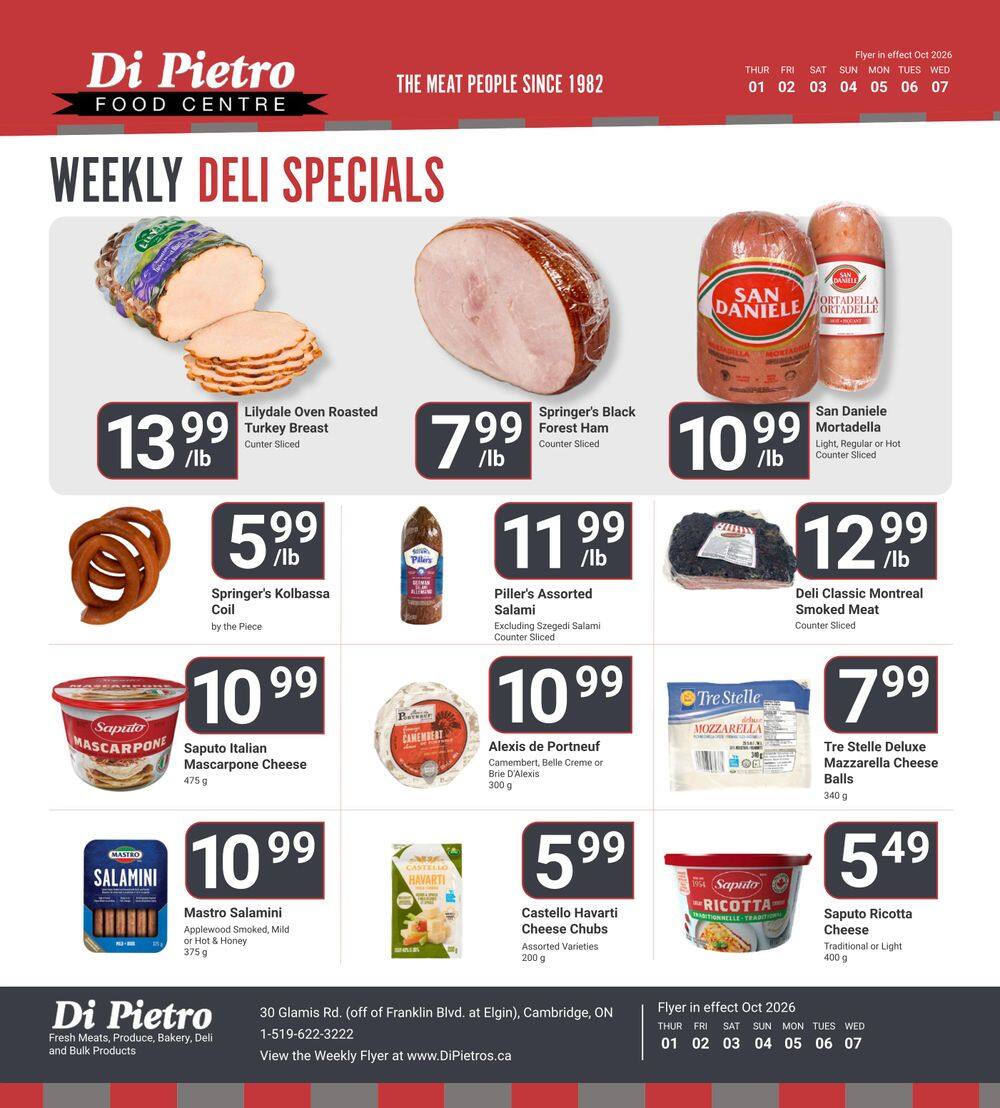 Di Pietro Food Centre Flyer October 1 to 7