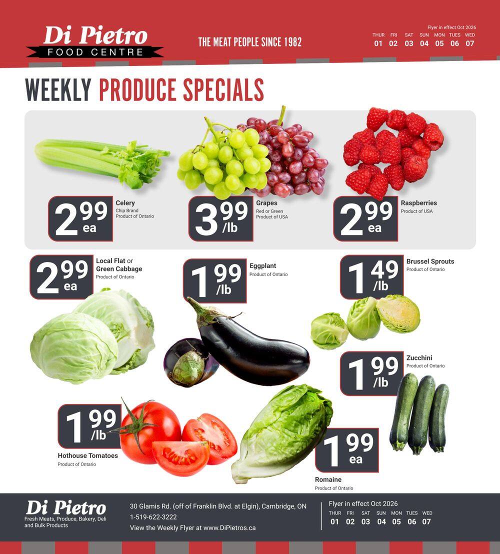 Di Pietro Food Centre Flyer October 1 to 7