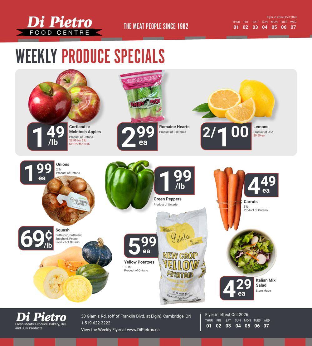 Di Pietro Food Centre Flyer October 1 to 7