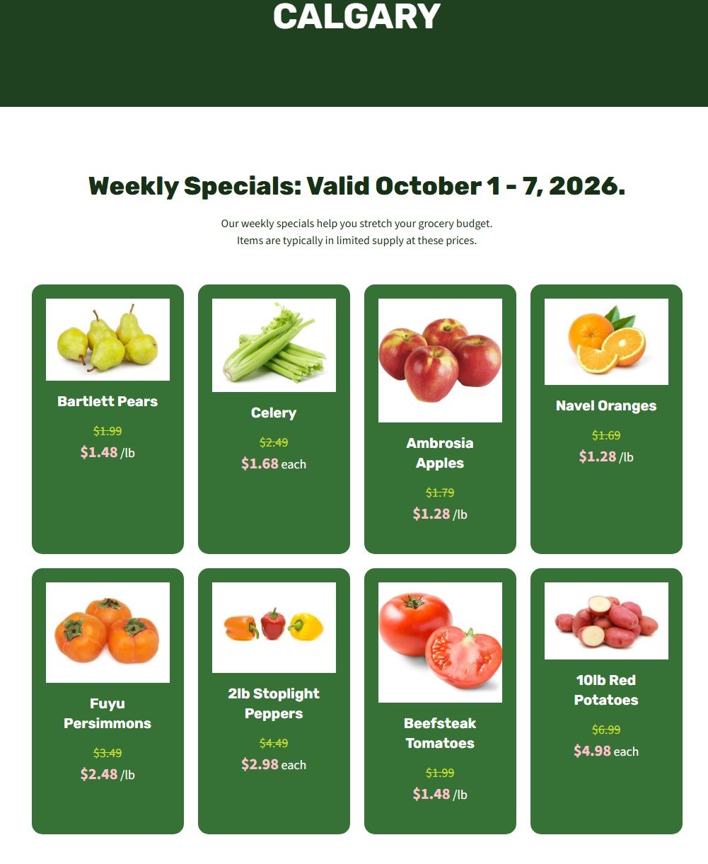 H&W Produce Flyer October 1 to 7