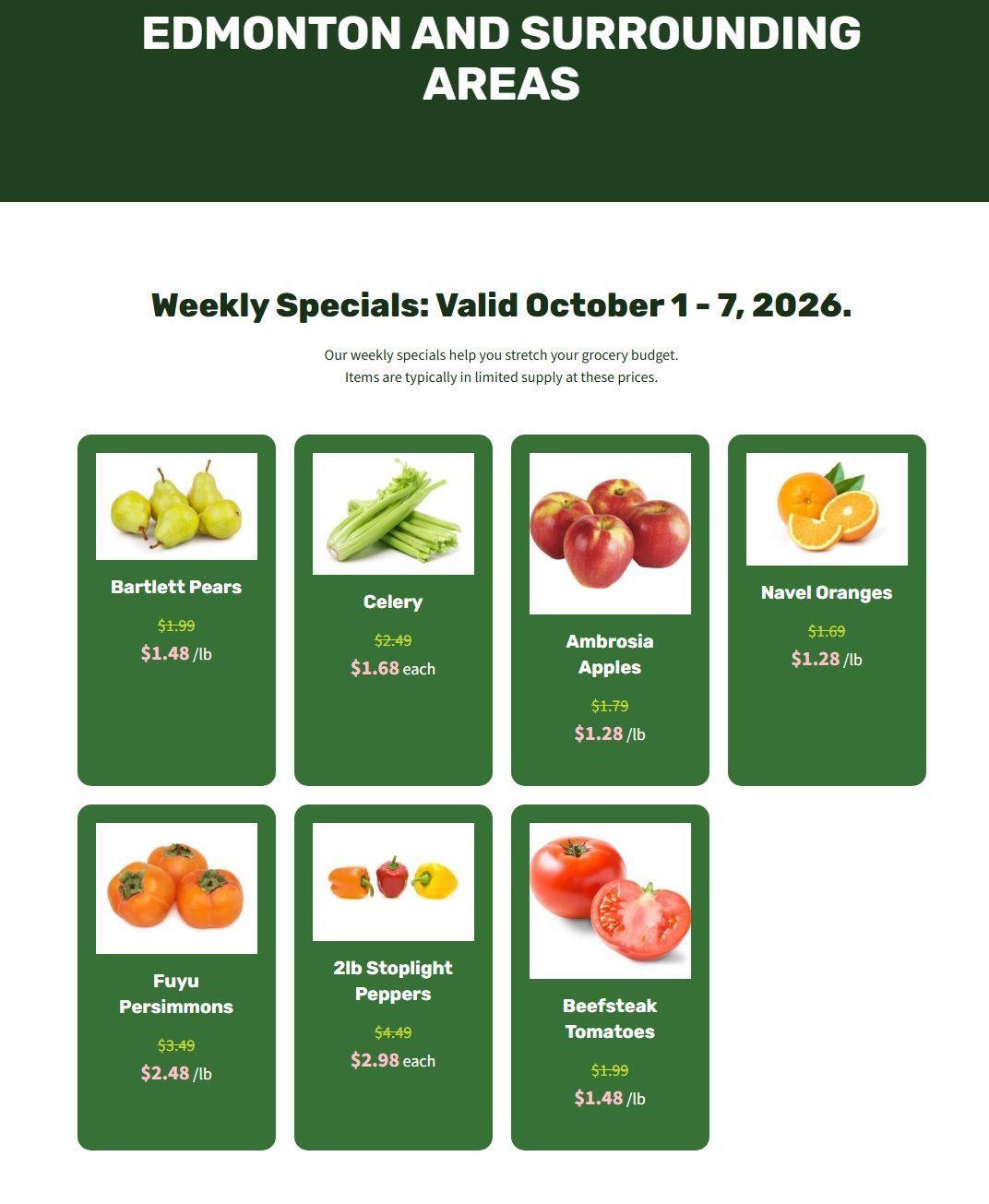 H&W Produce Flyer October 1 to 7