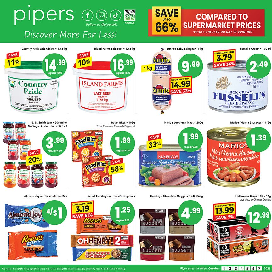 Pipers Superstore Flyer October 1 to 7