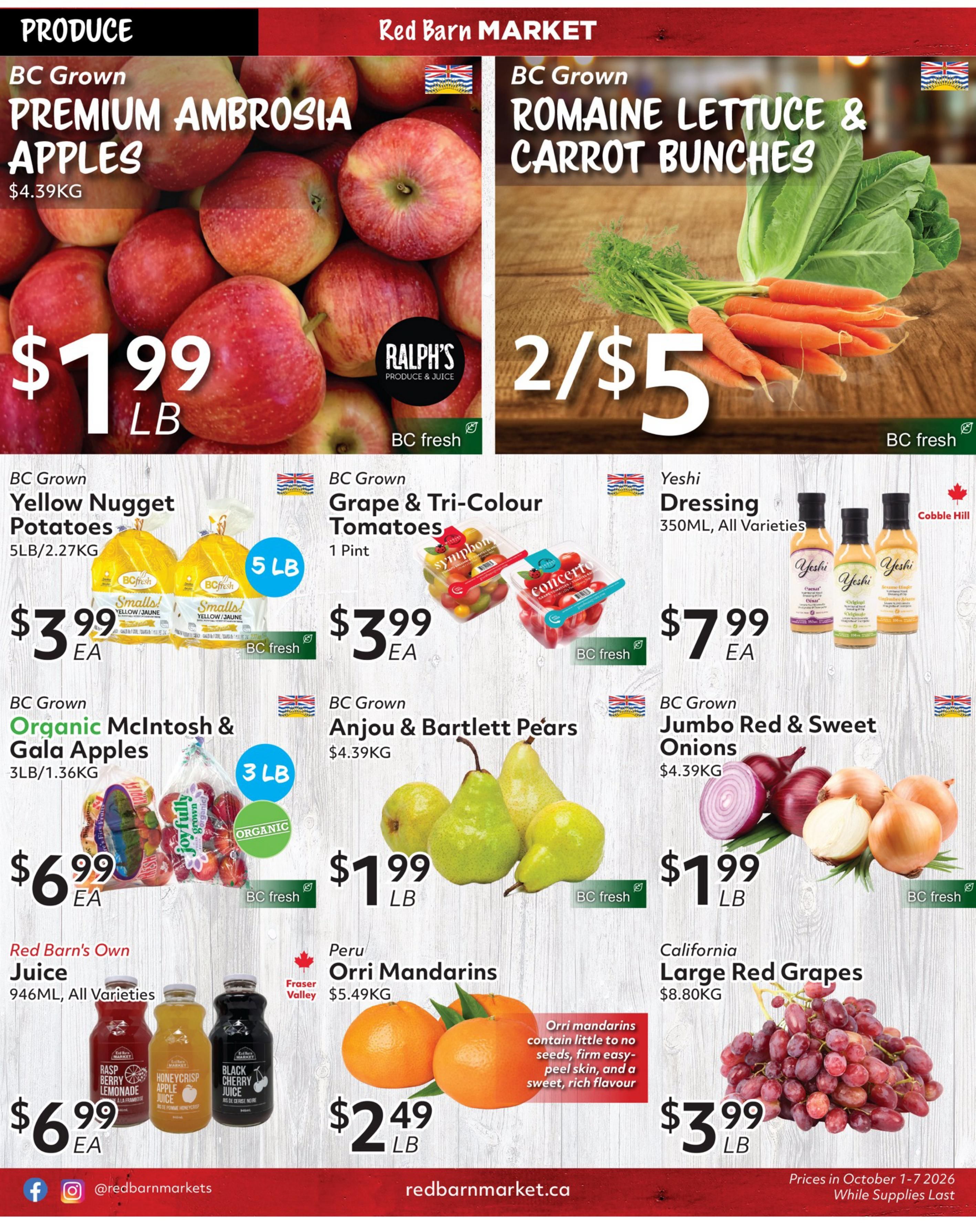 Red Barn Market Flyer October 1 to 7