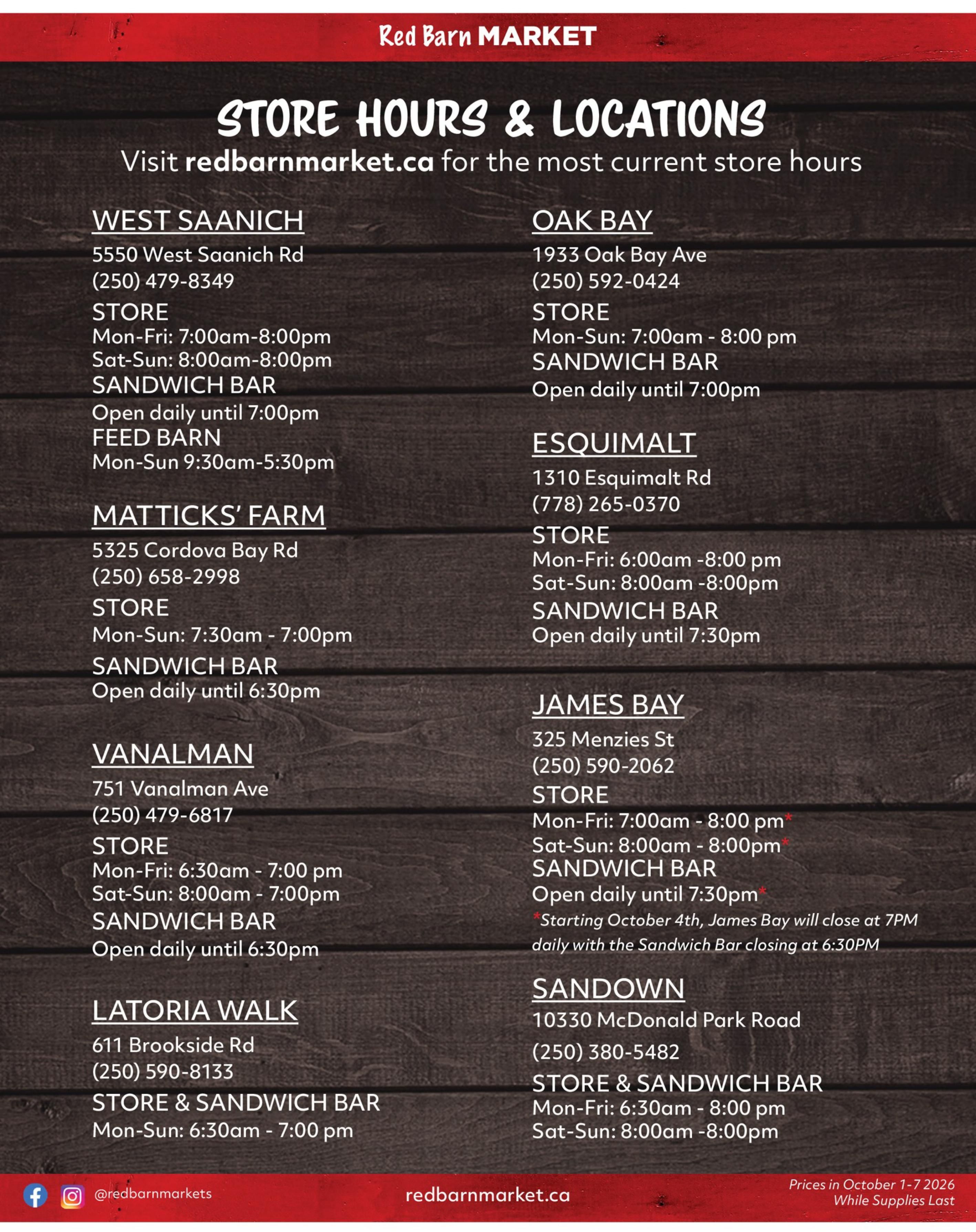 Red Barn Market Flyer October 1 to 7