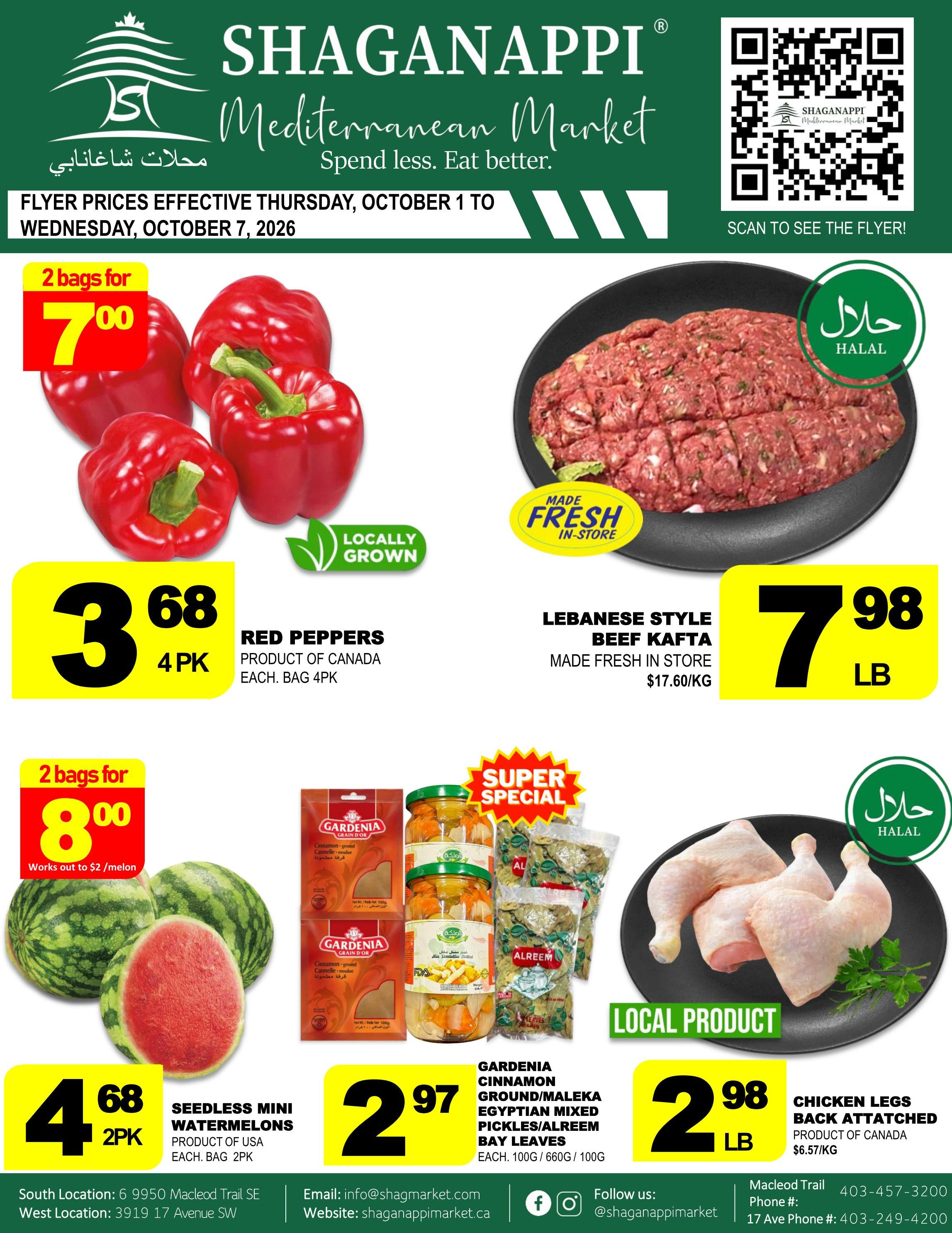 Shaganappi Mediterranean Market Flyer October 1 to 7