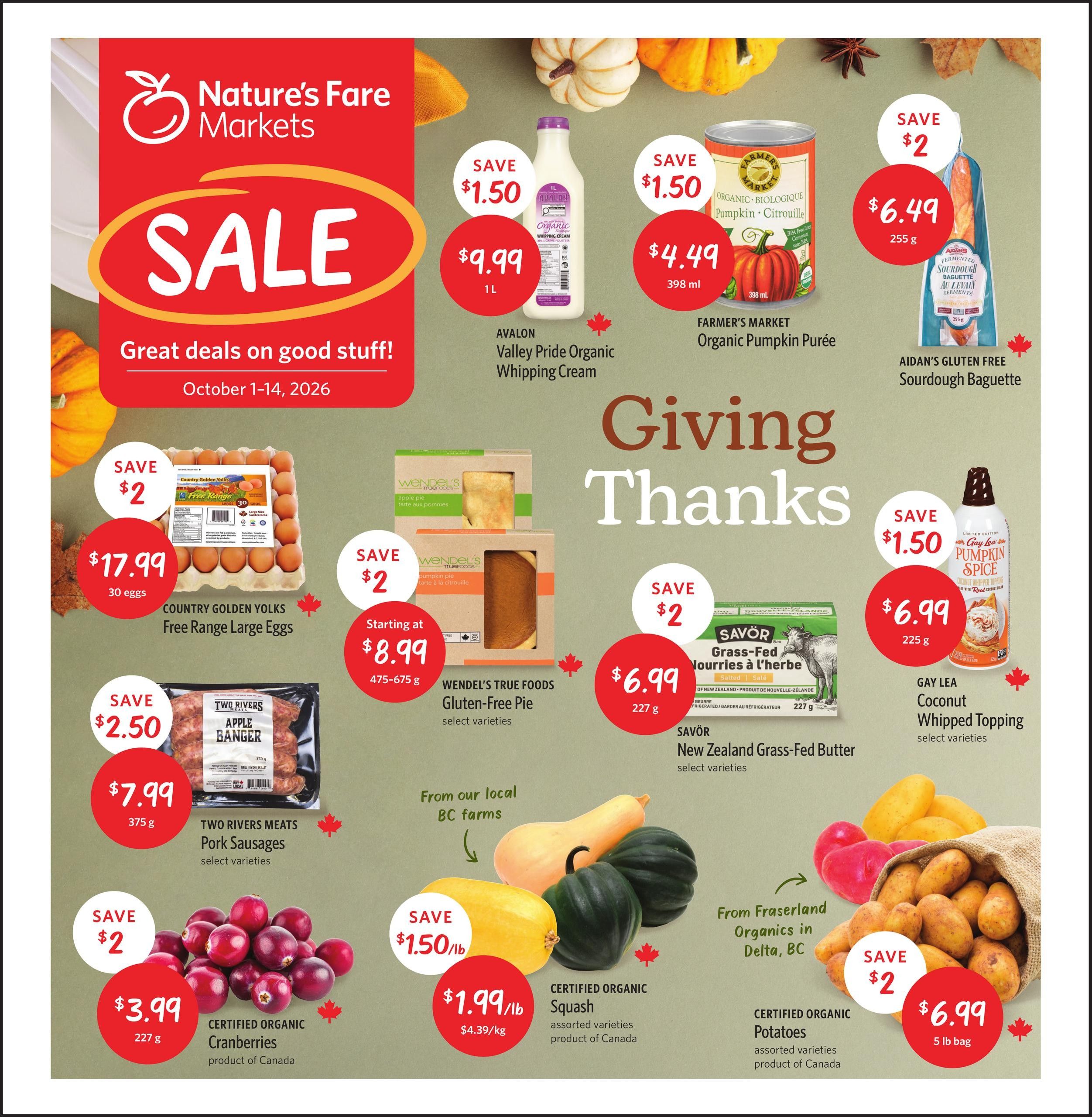 Nature's Fare Markets Flyer October 1 to 14