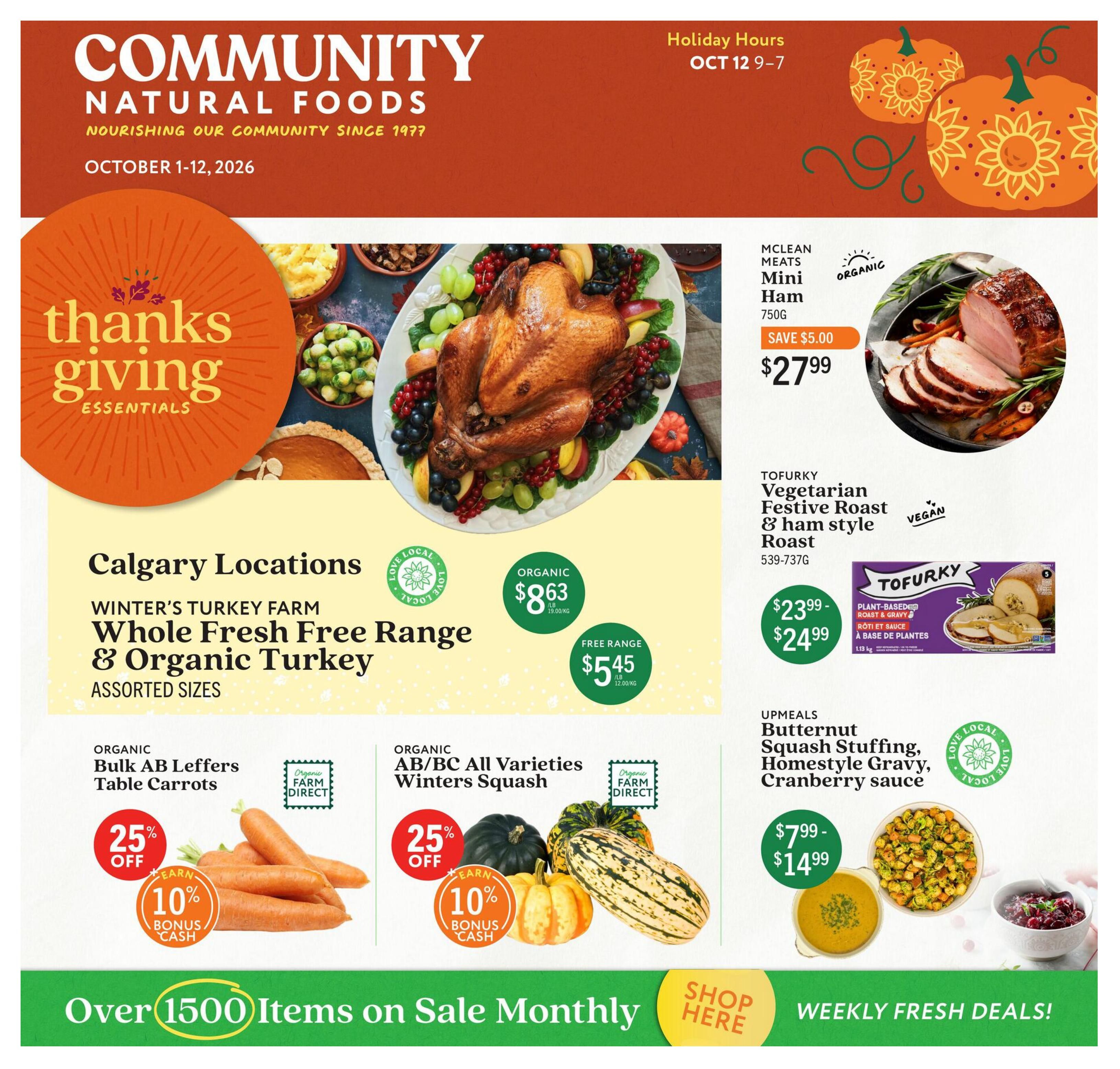 Community Natural Foods Flyer October 1 to 12