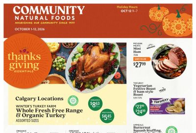 Community Natural Foods Flyer October 1 to 12