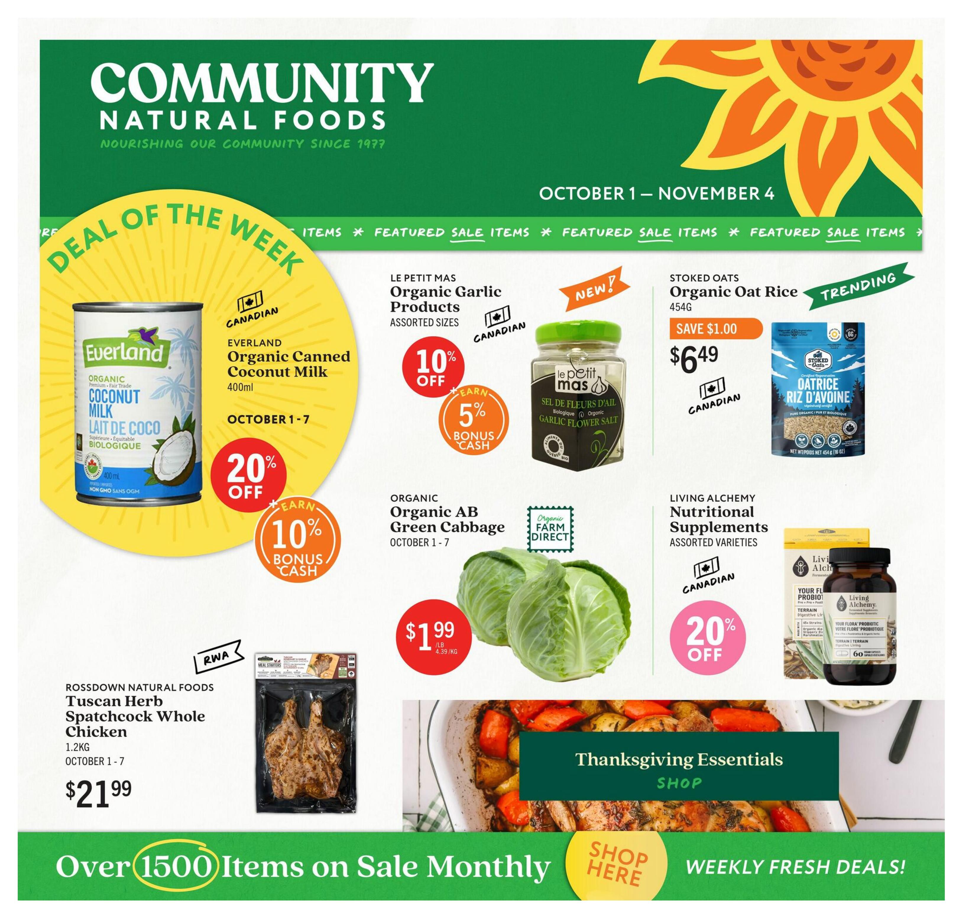 Community Natural Foods Flyer October 1 to November 4