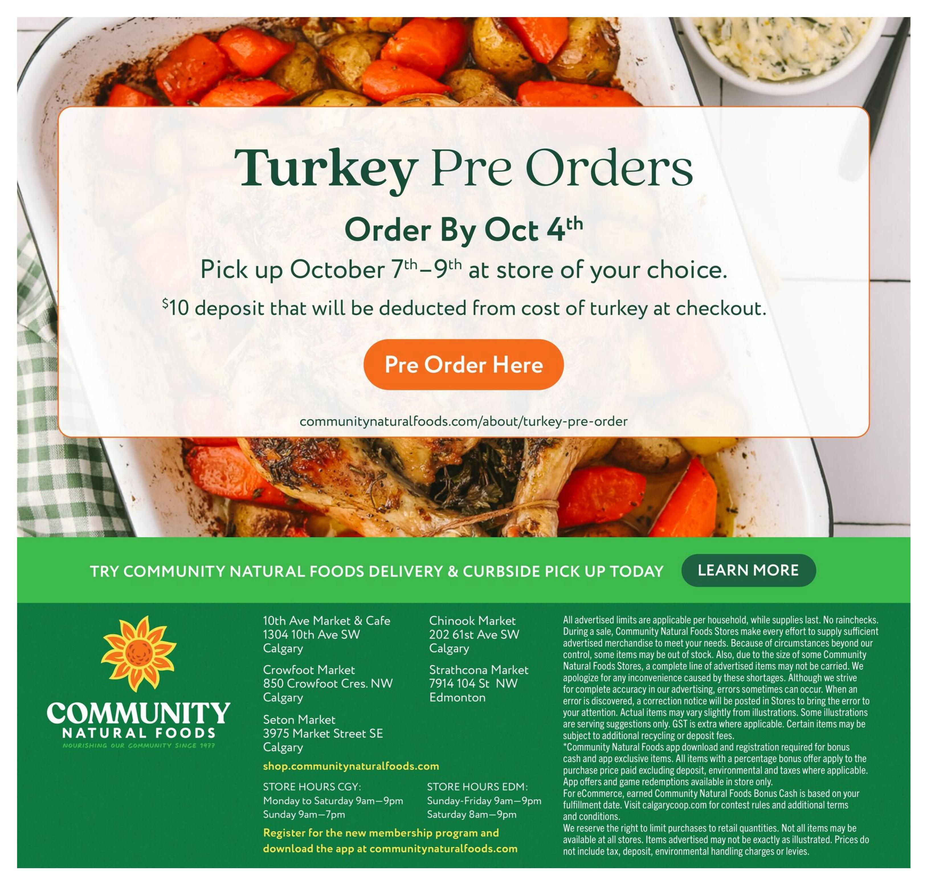 Community Natural Foods Flyer October 1 to November 4