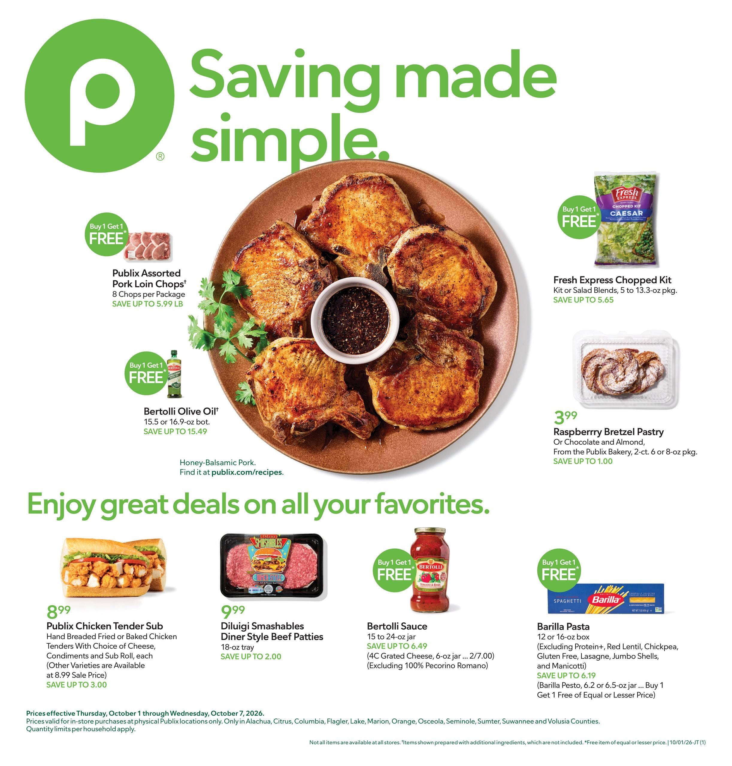 Publix (Deltona Area, FL) Weekly Ad October 1 - 7, 2026