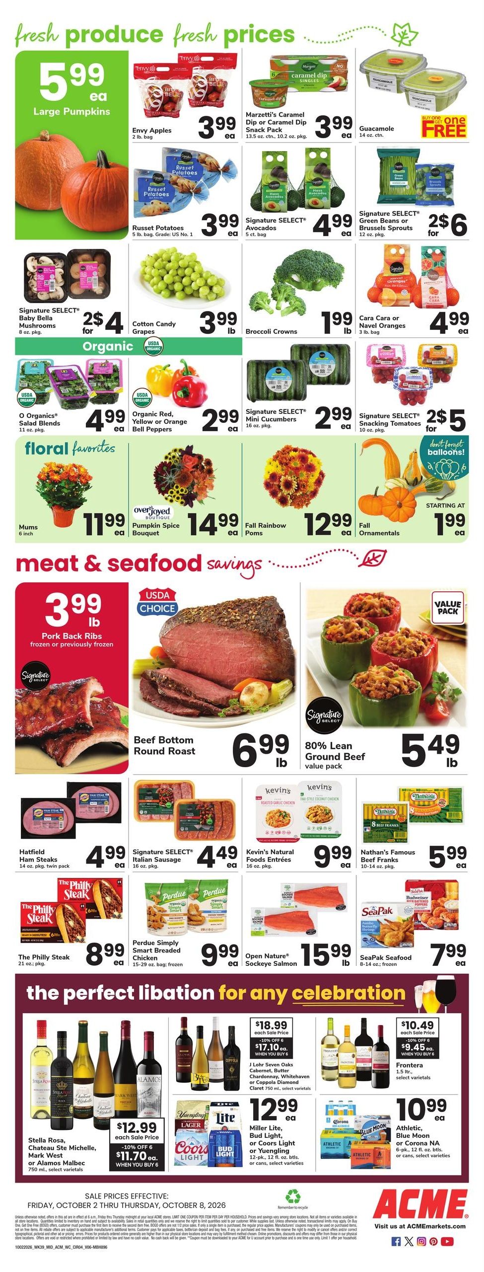 Acme Markets (Salisbury Area, MD) Weekly Ad October 2 - 8, 2026