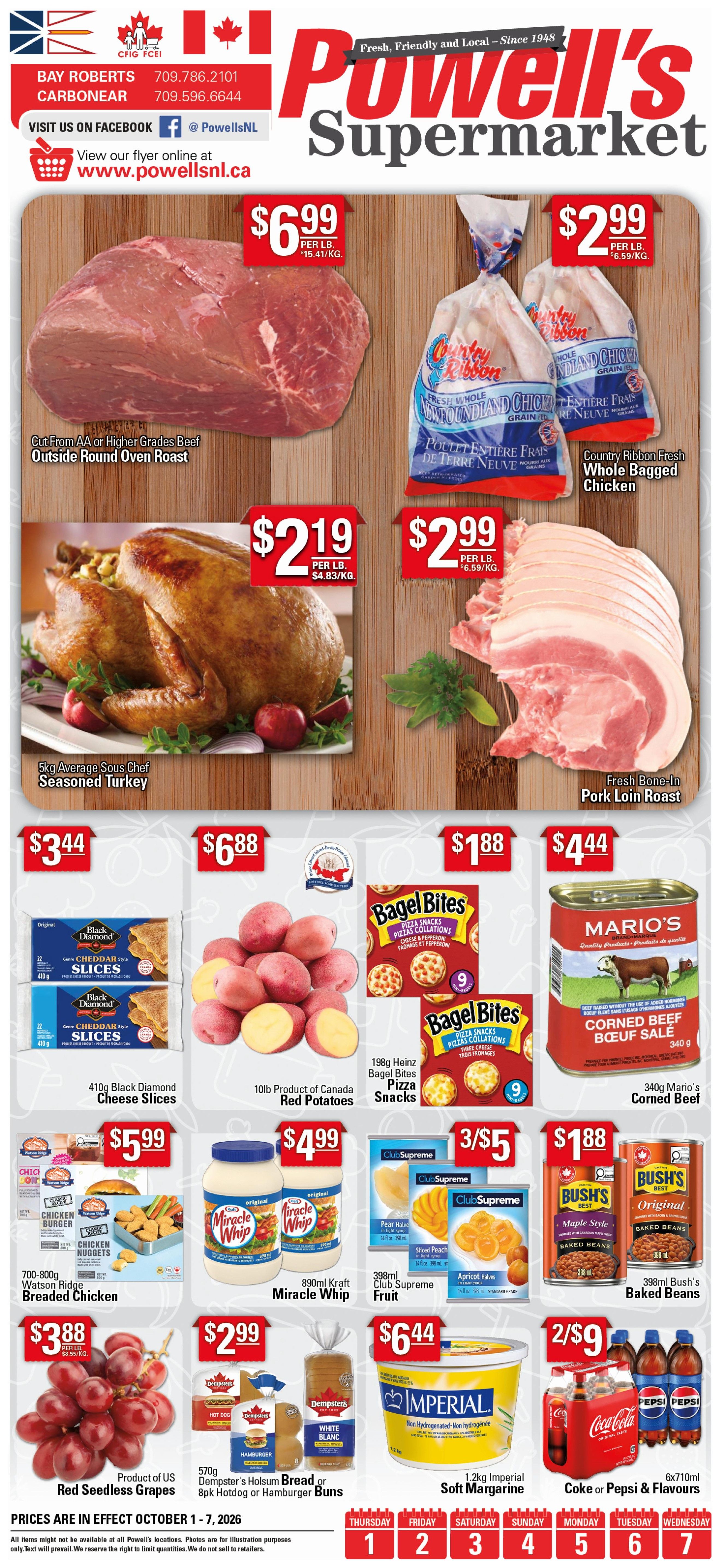 Powell's Supermarket Flyer October 1 to 7
