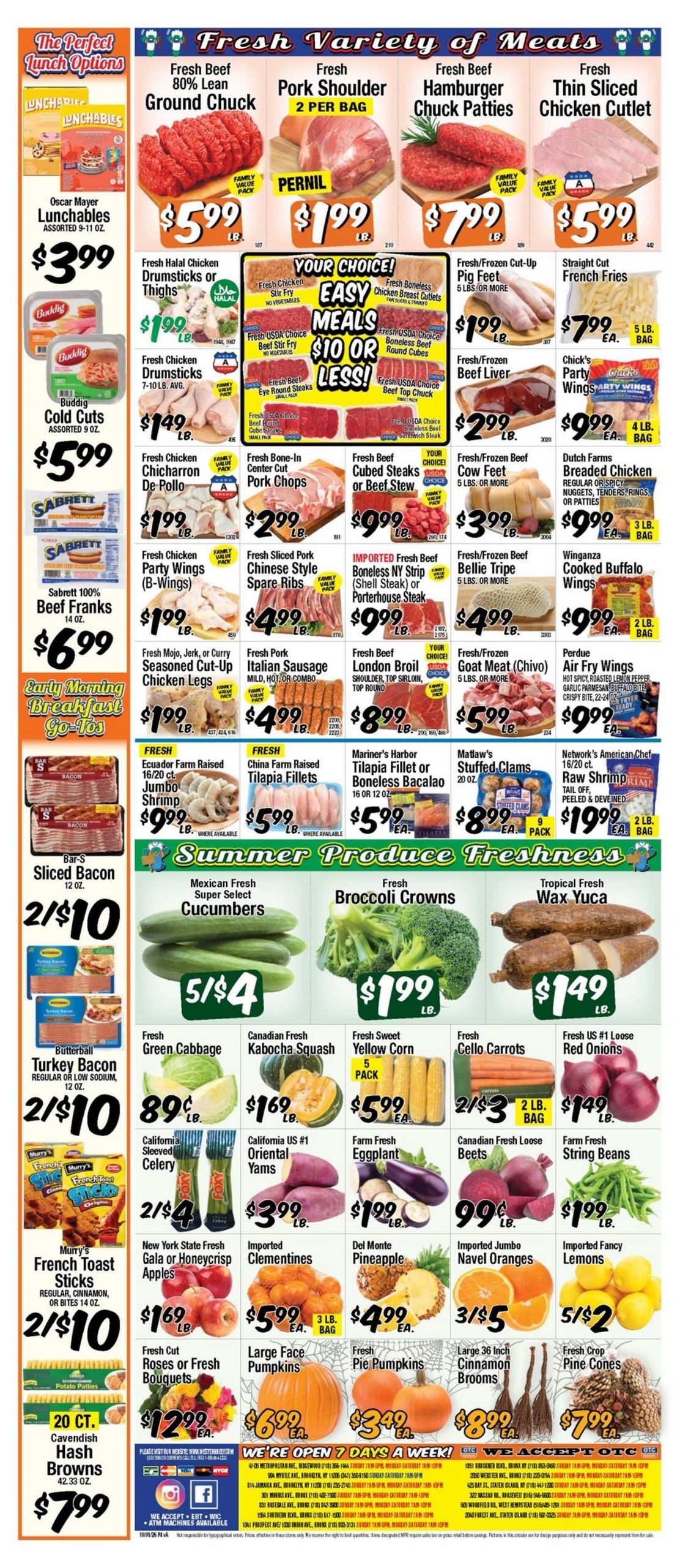 Western Beef (Elizabeth Area, NJ) Weekly Ad October 1 - 7, 2026