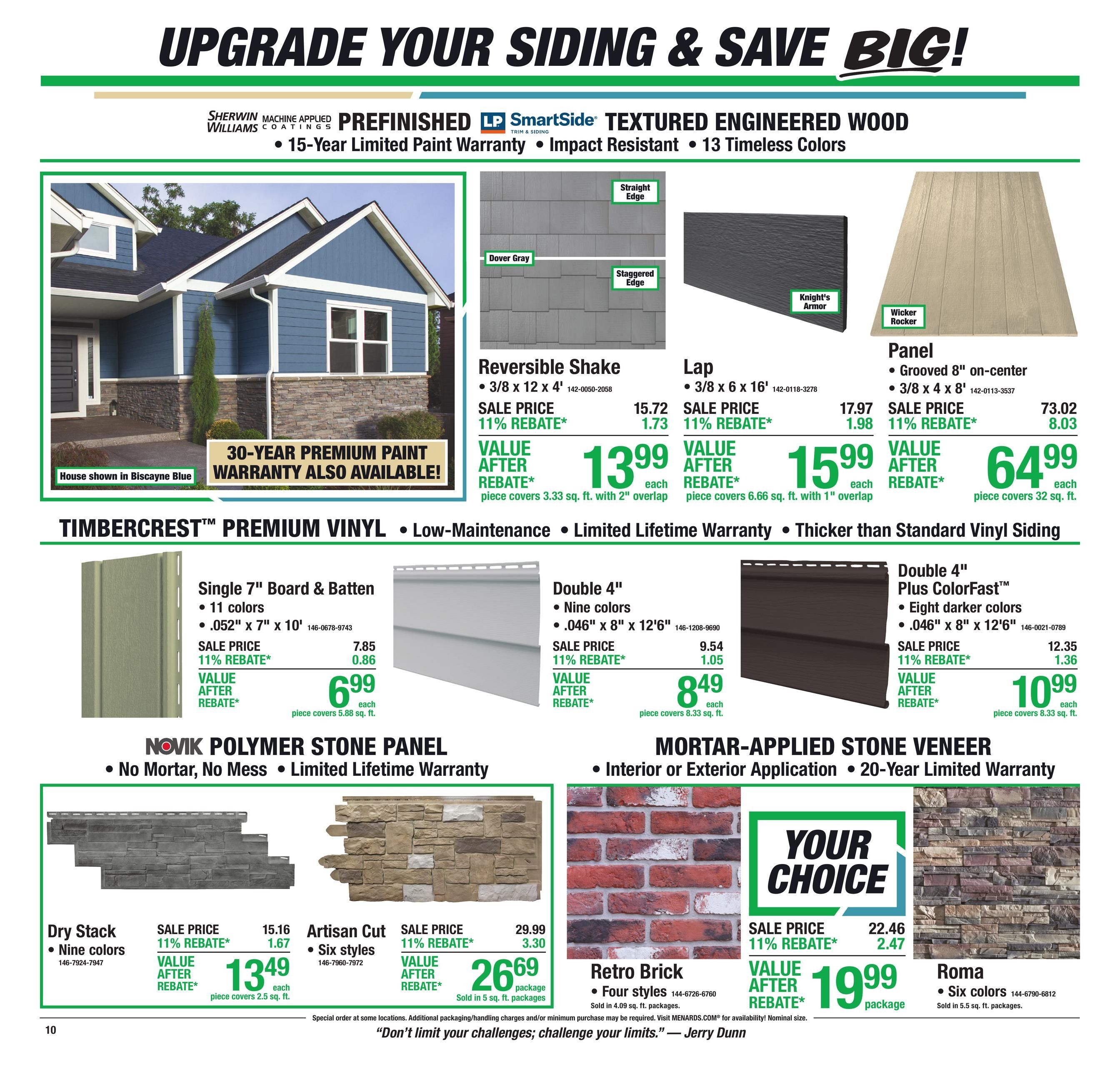 Menards (Lansing Area, MI) 11% Rebate Sale Weekly Ad October 1 - 11, 2026