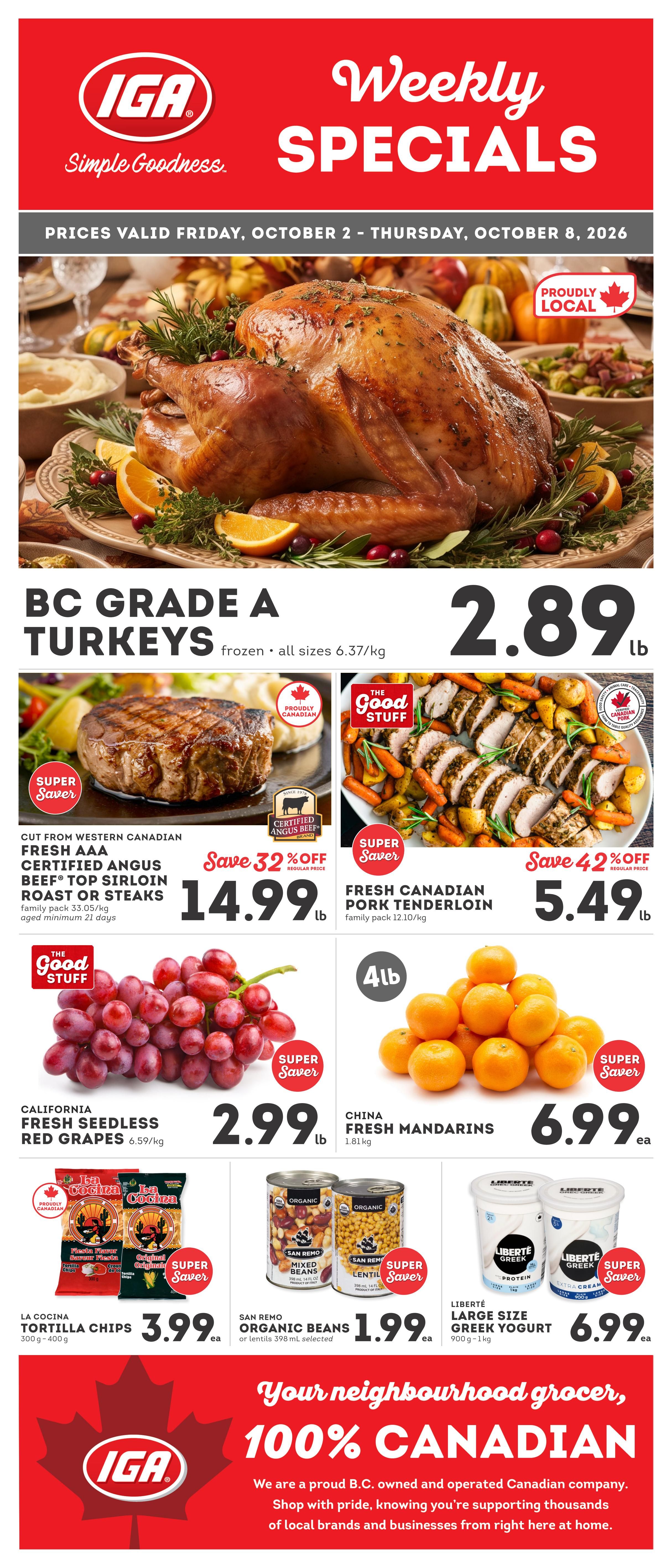 IGA Stores of BC Flyer October 2 to 8