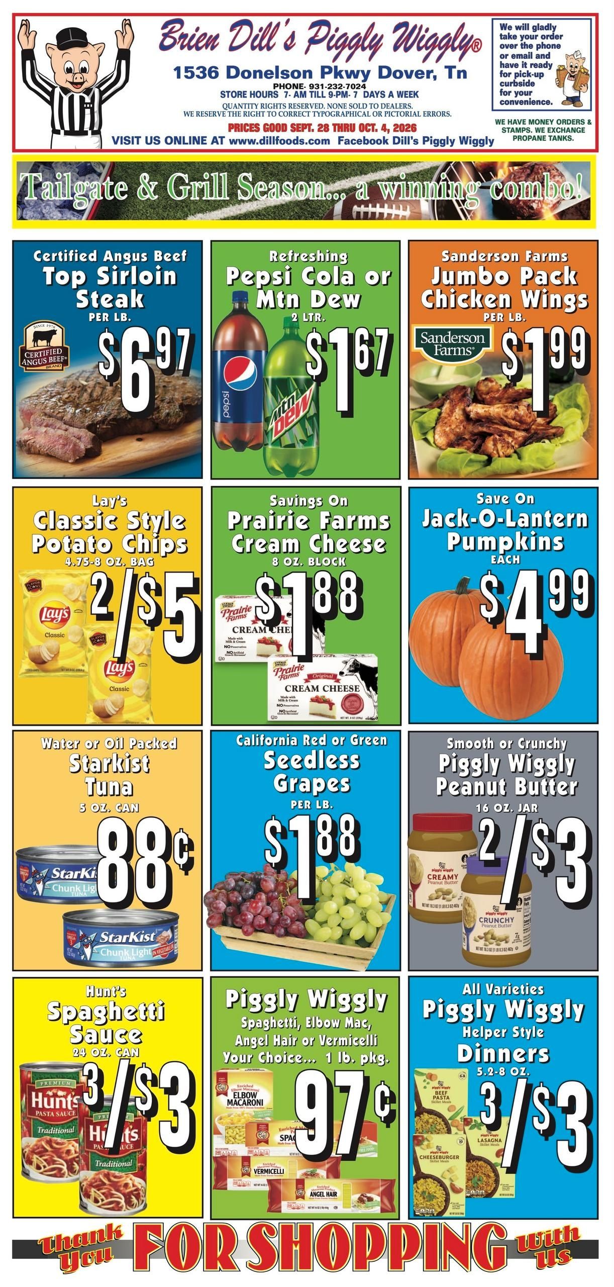 Piggly Wiggly Dover Tn Weekly Ad September 28 - October 4, 2026