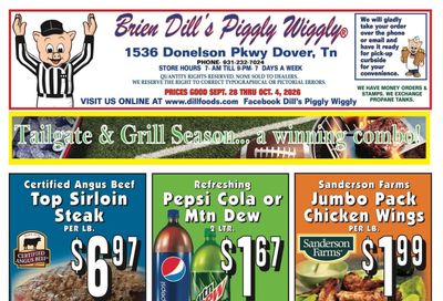 Piggly Wiggly Dover Tn Weekly Ad September 28 - October 4, 2026