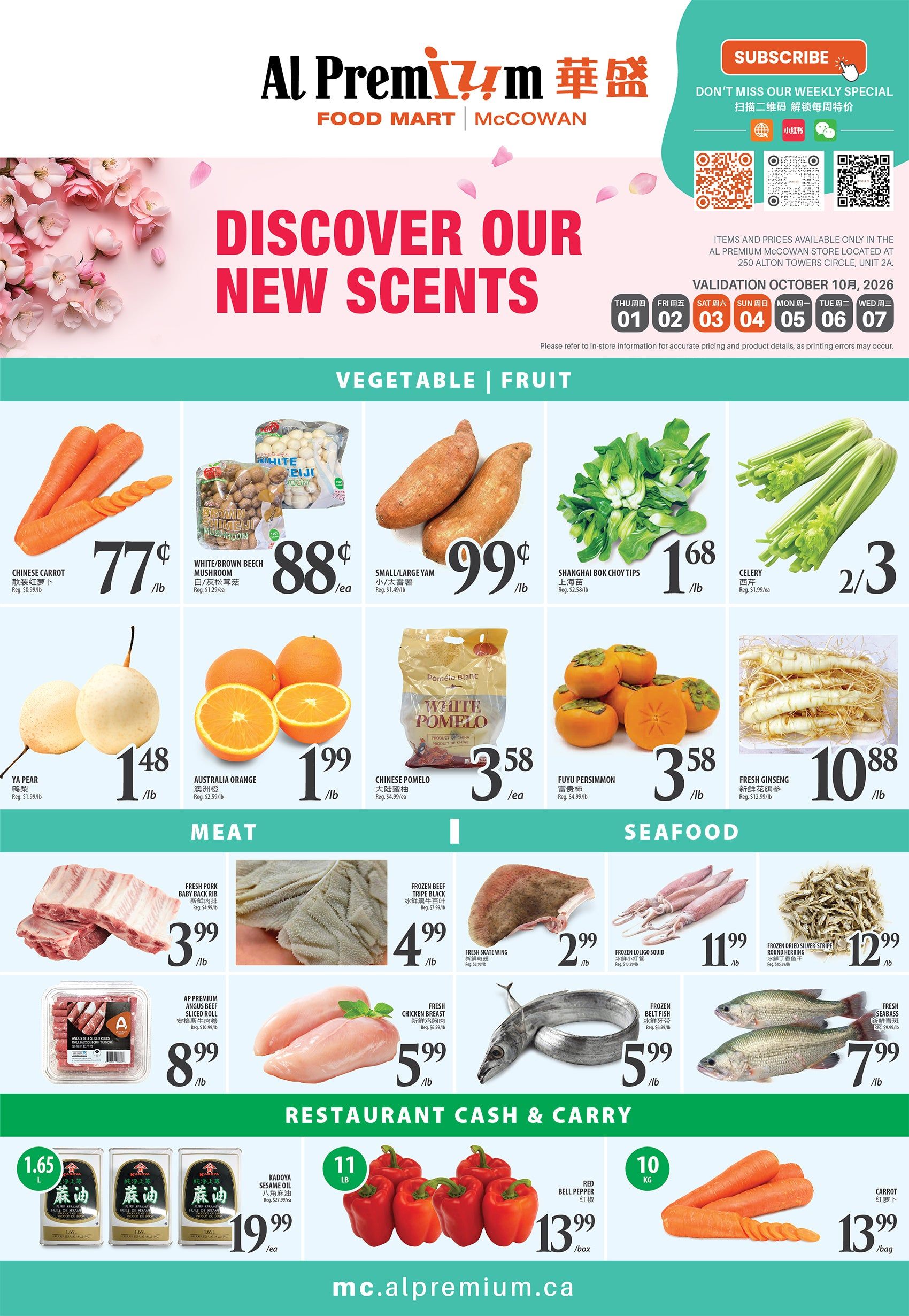 Al Premium Food Mart (McCowan) Flyer October 1 to 7