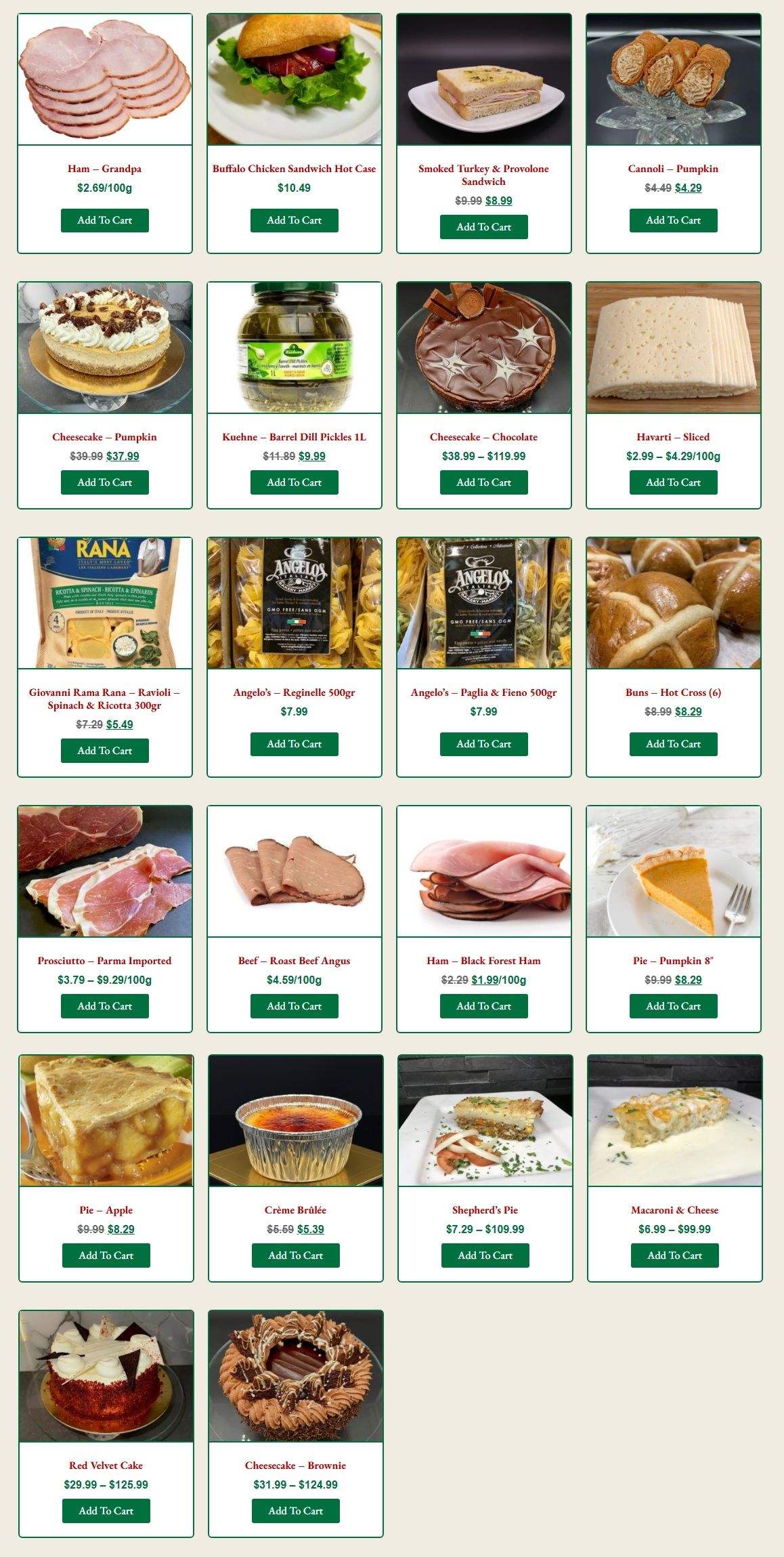 Angelo's Italian Bakery Monthly Specials October 1 to 31
