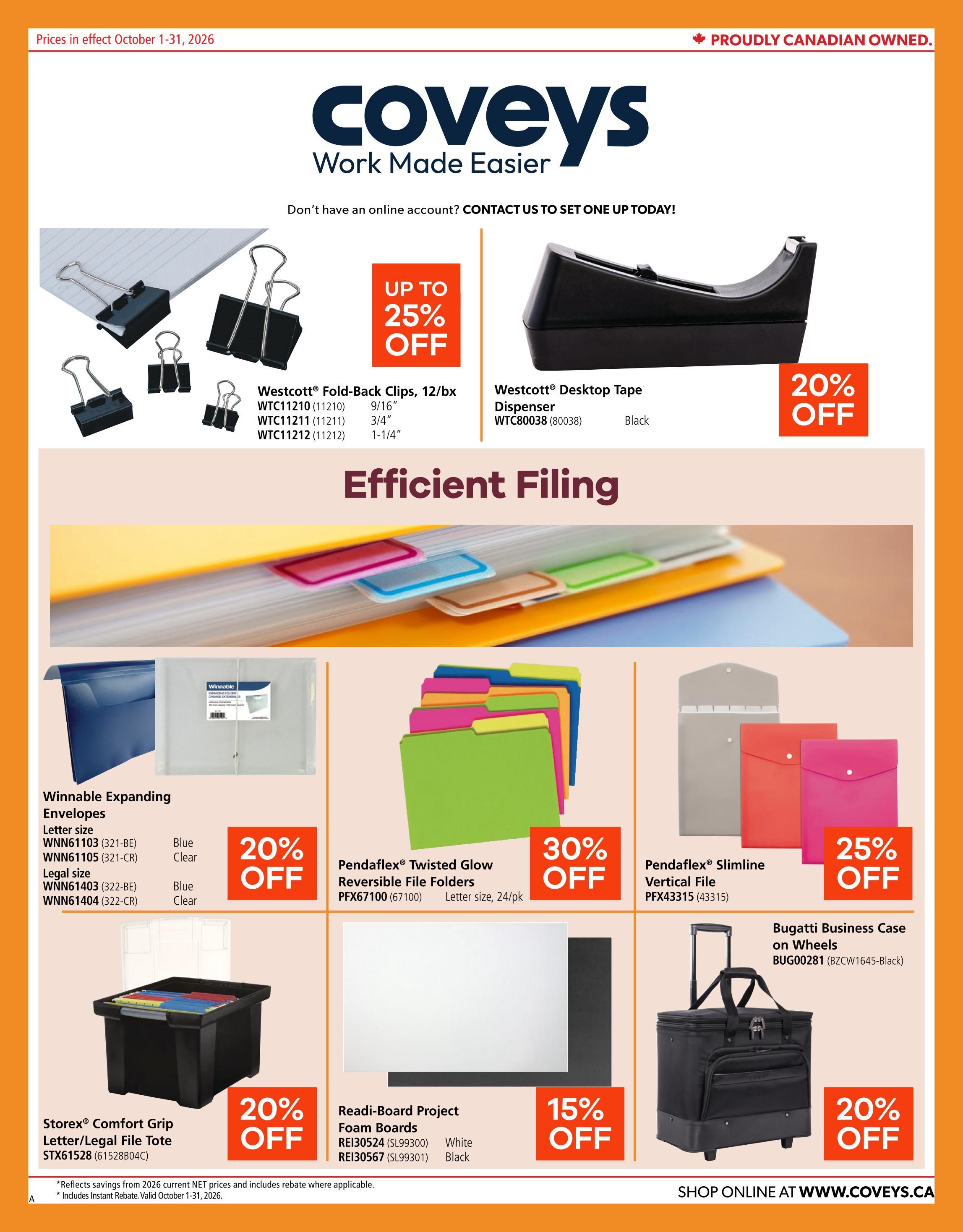 Covey Basics Flyer October 1 to 31