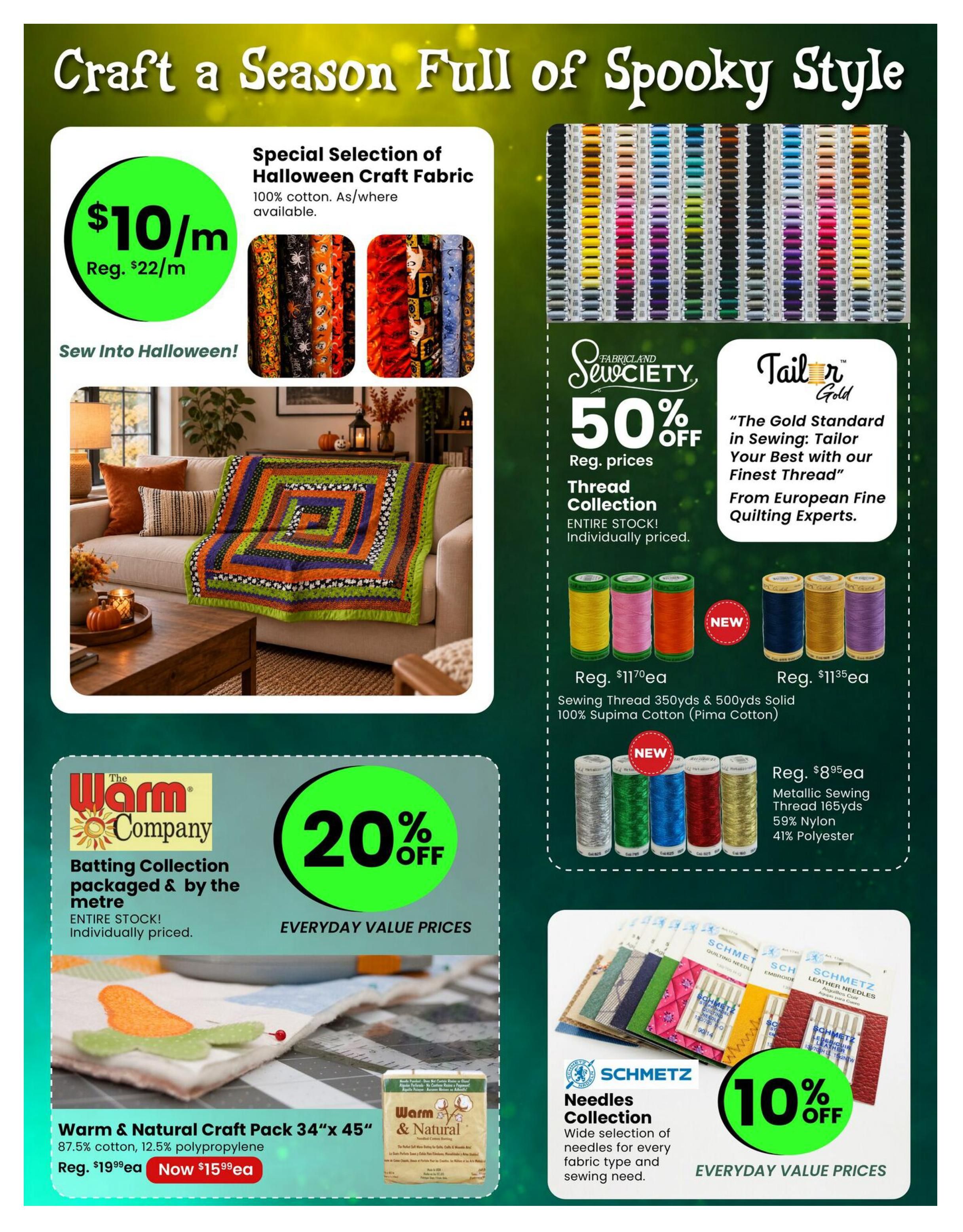 Fabricland (ON) Flyer October 1 to 31