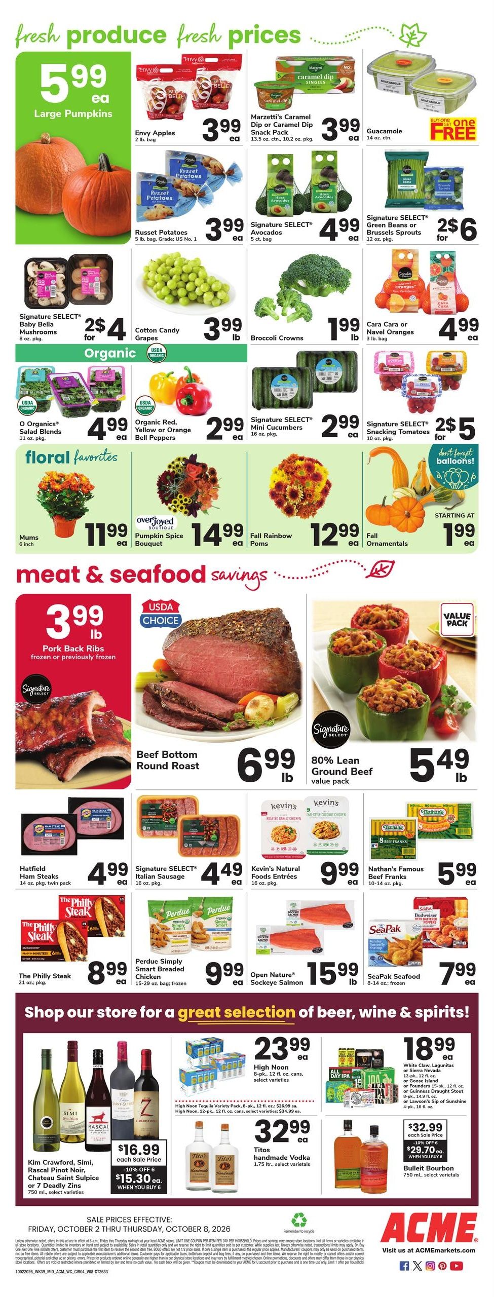 Acme Markets (Bridgeport Area, CT) Weekly Ad October 2 - 8, 2026