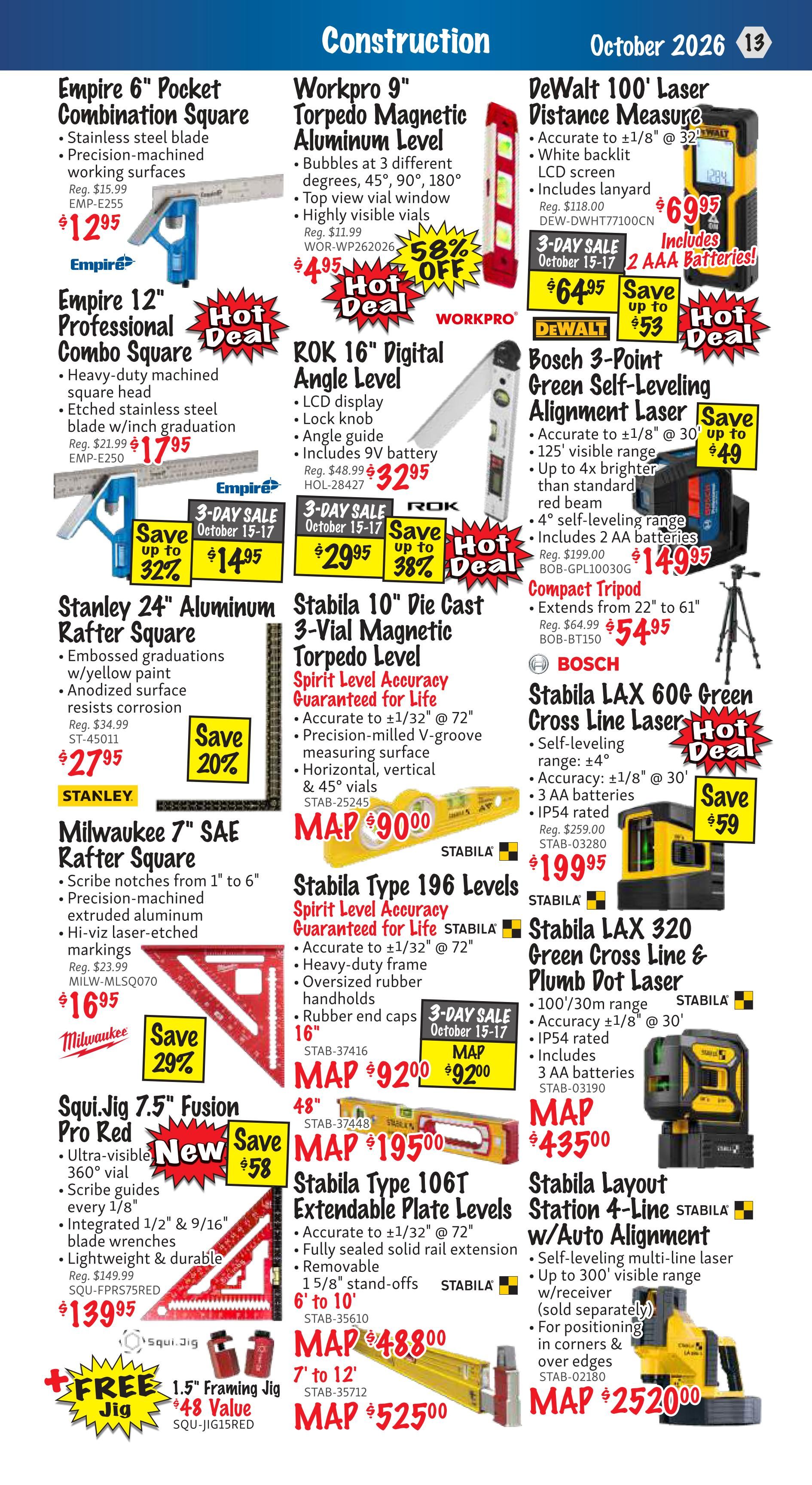 KMS Tools and Equipment Flyer October 1 to 31
