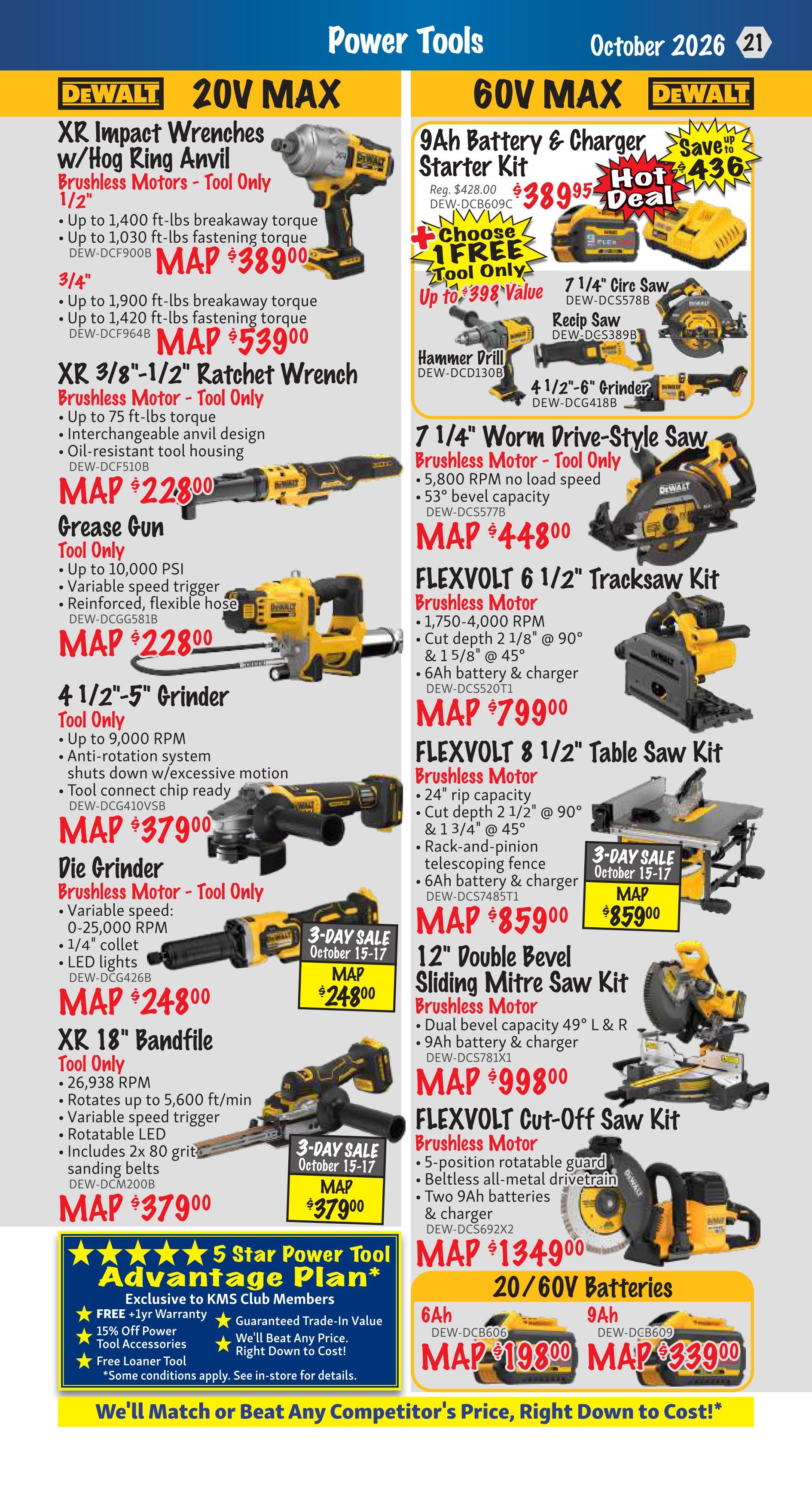 KMS Tools and Equipment Flyer October 1 to 31