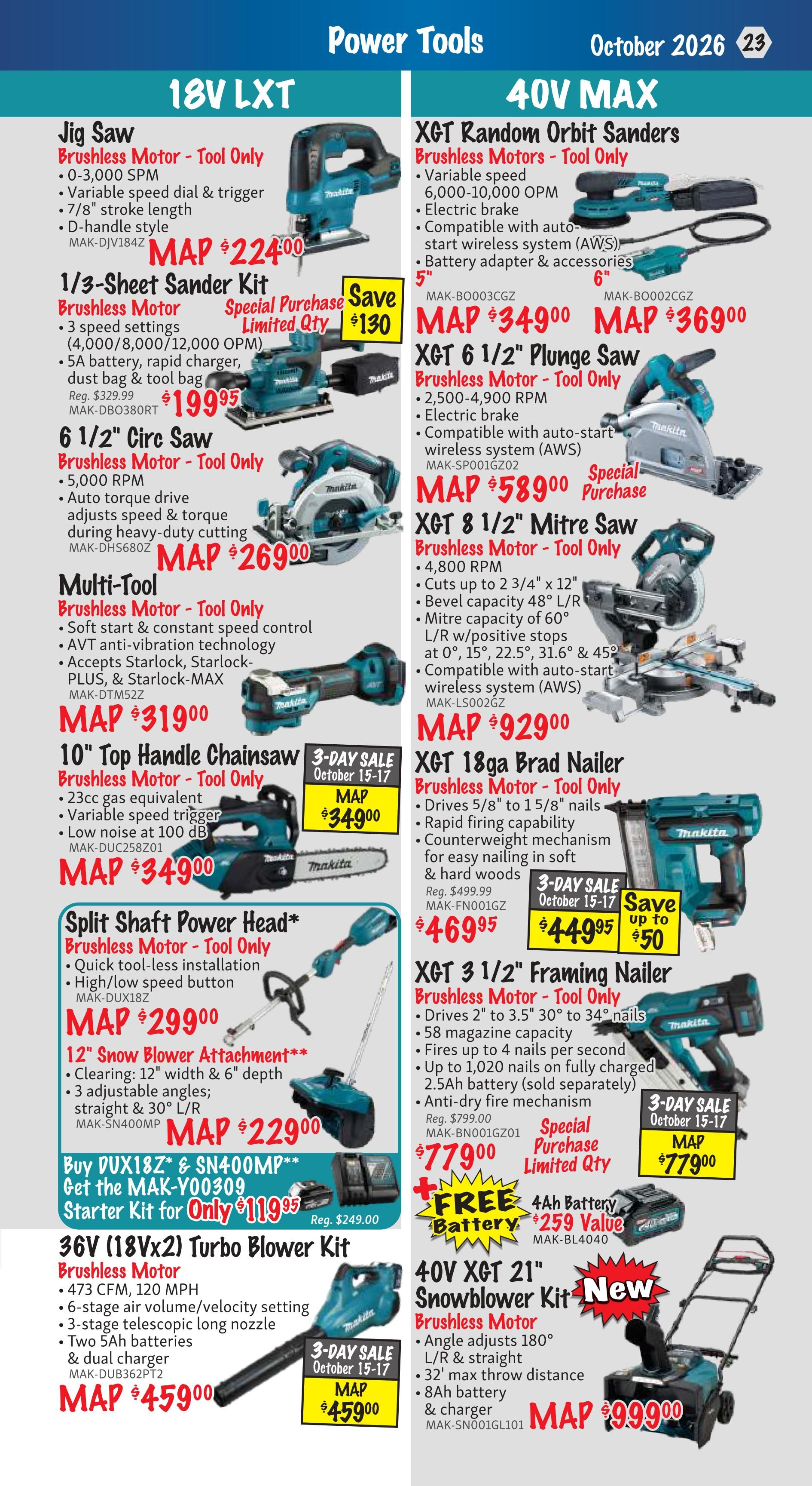 KMS Tools and Equipment Flyer October 1 to 31