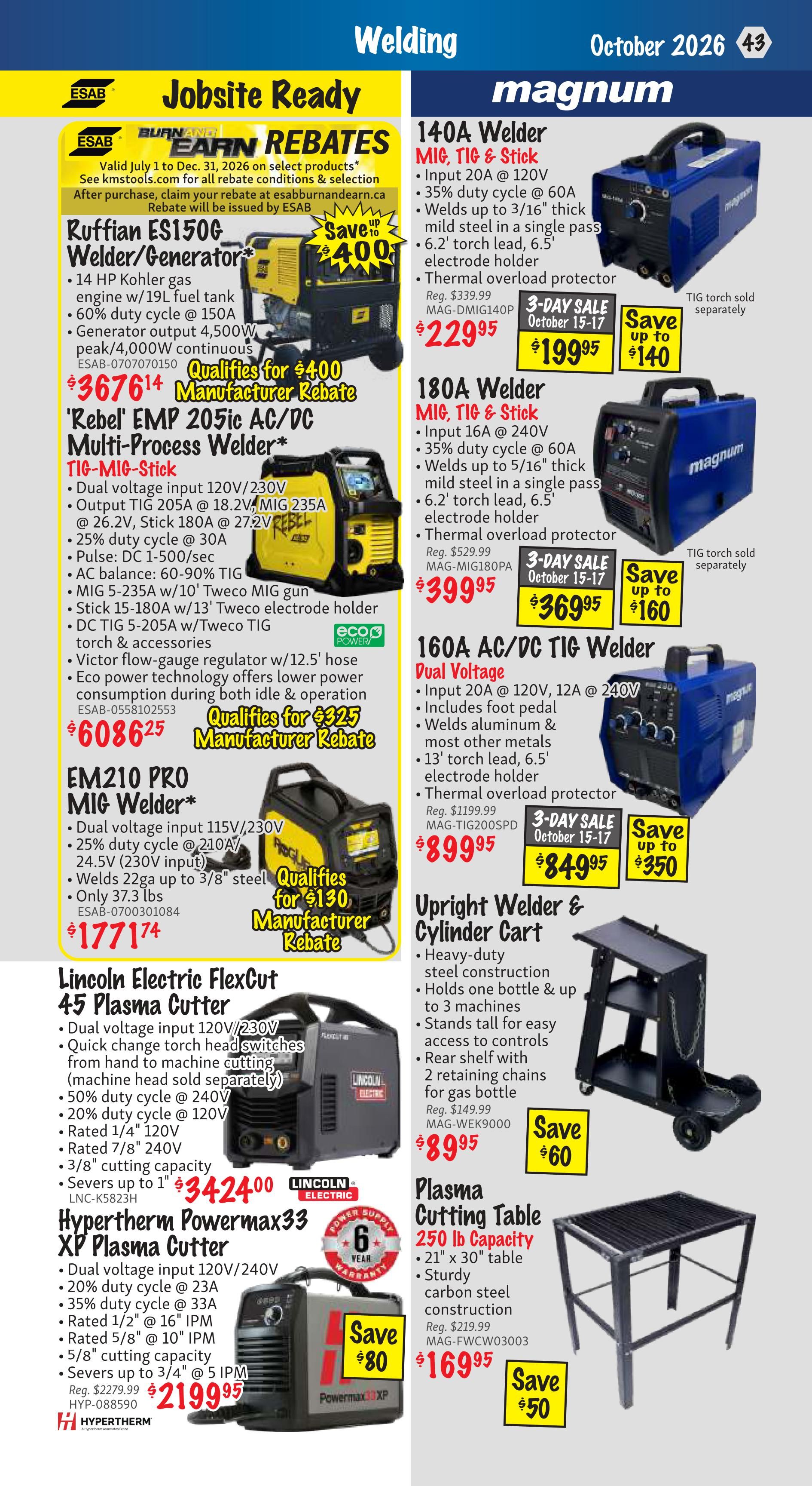 KMS Tools and Equipment Flyer October 1 to 31